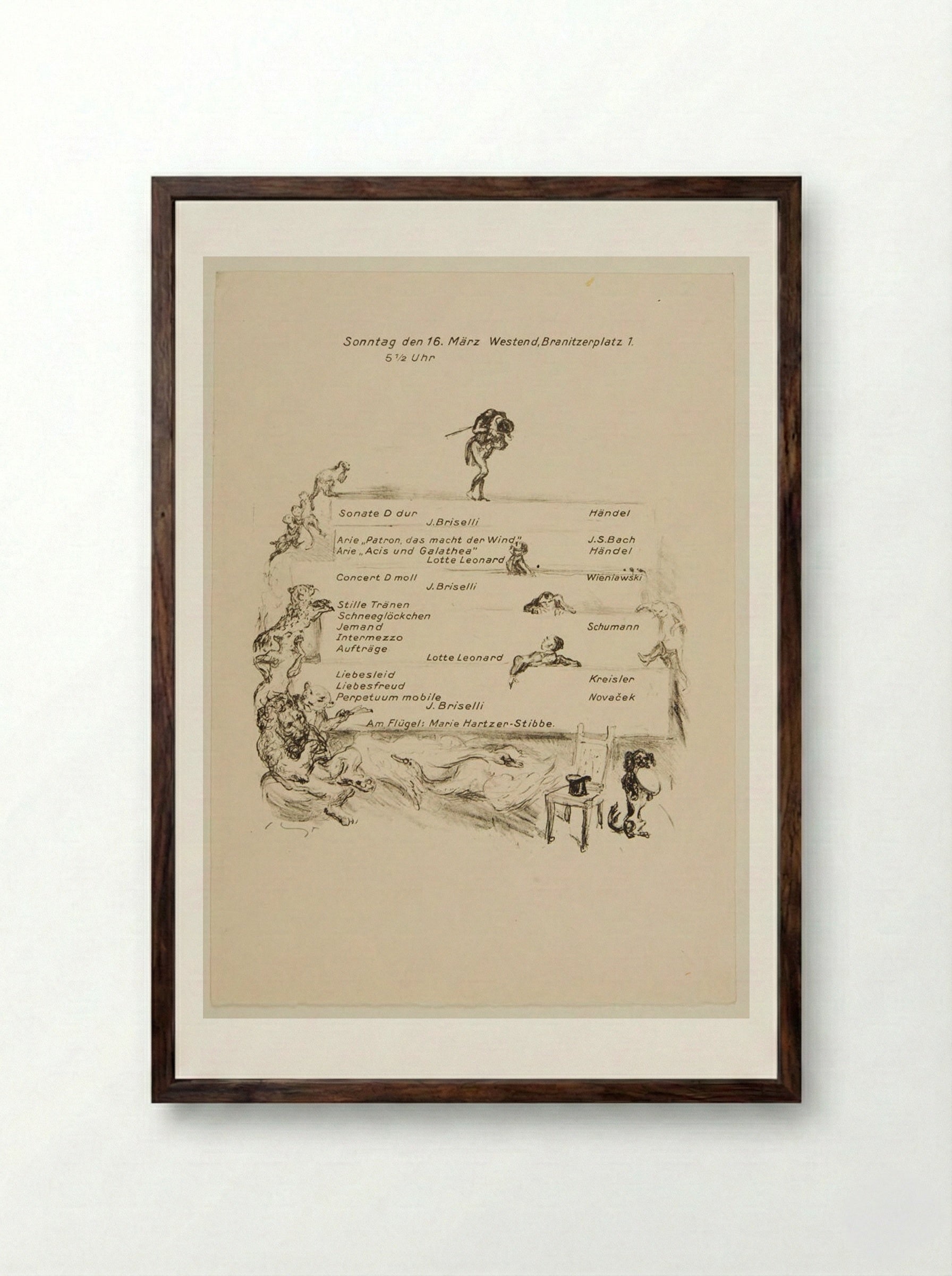 Concert Programme - Max Slevogt - Framed Print Dark Wood