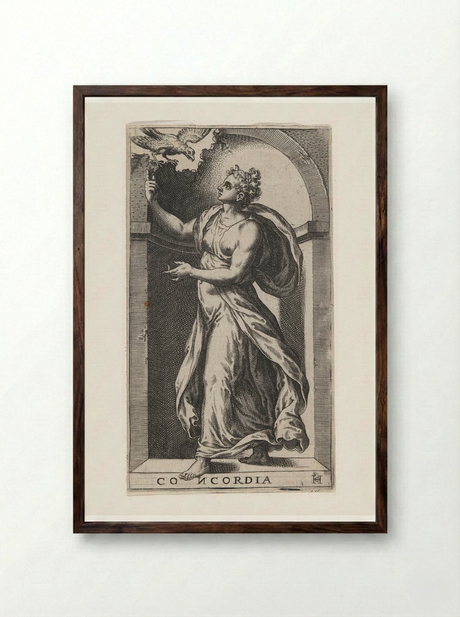Concordia - Hans Collaert the Elder - Framed Print Dark Wood