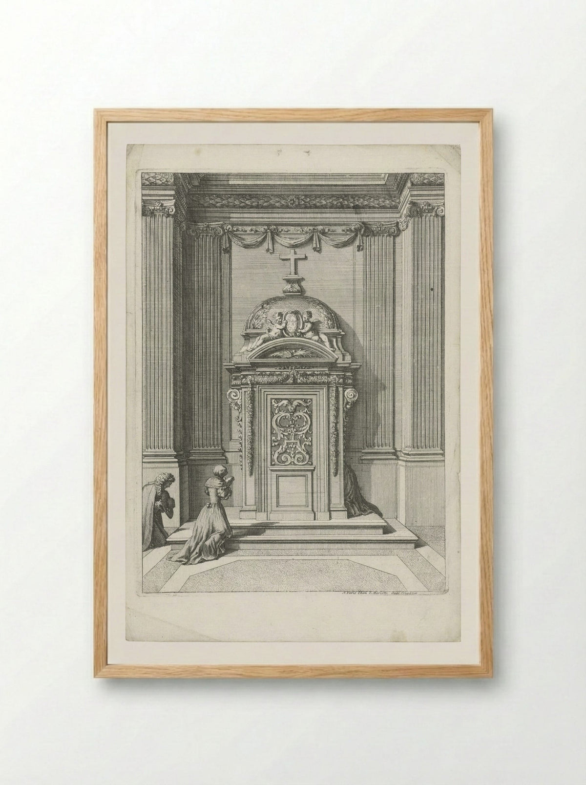 Confessional in a Niche - Jean Lepautre - Framed Print Wood