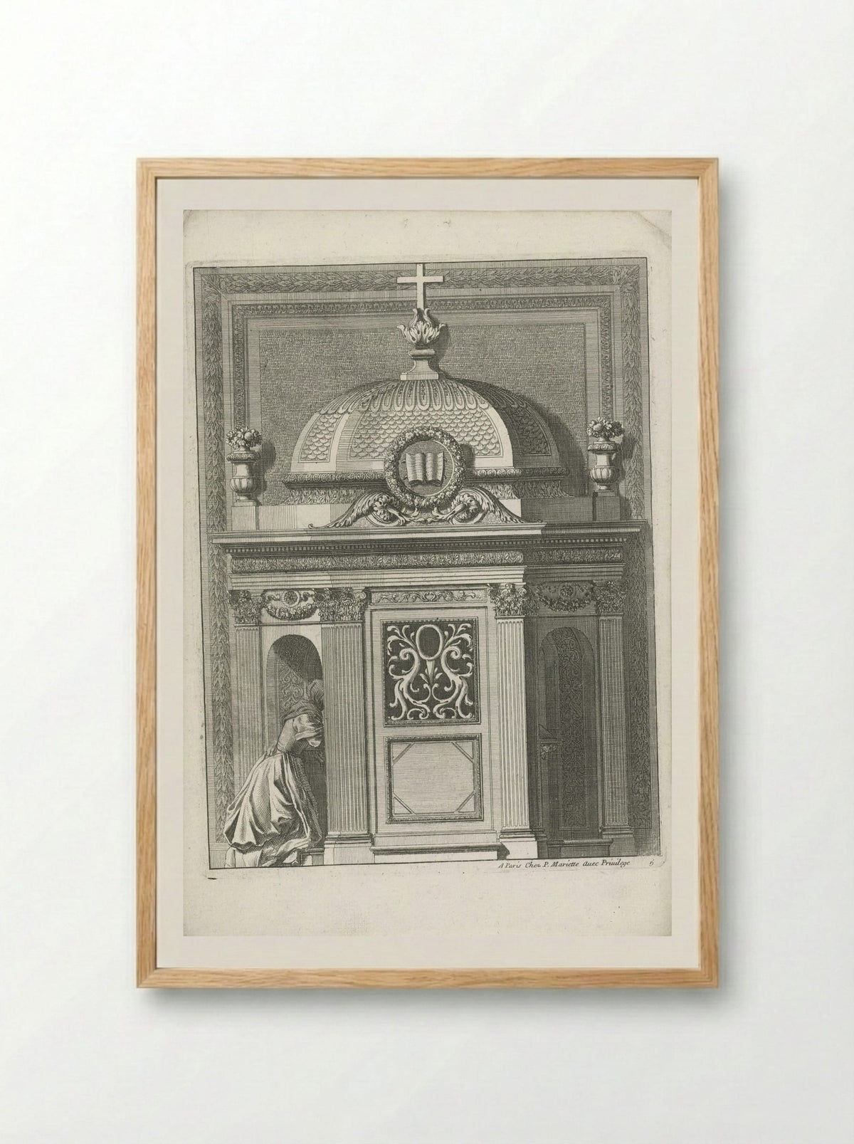 Confessional with Dome - Jean Lepautre - Framed Print Wood