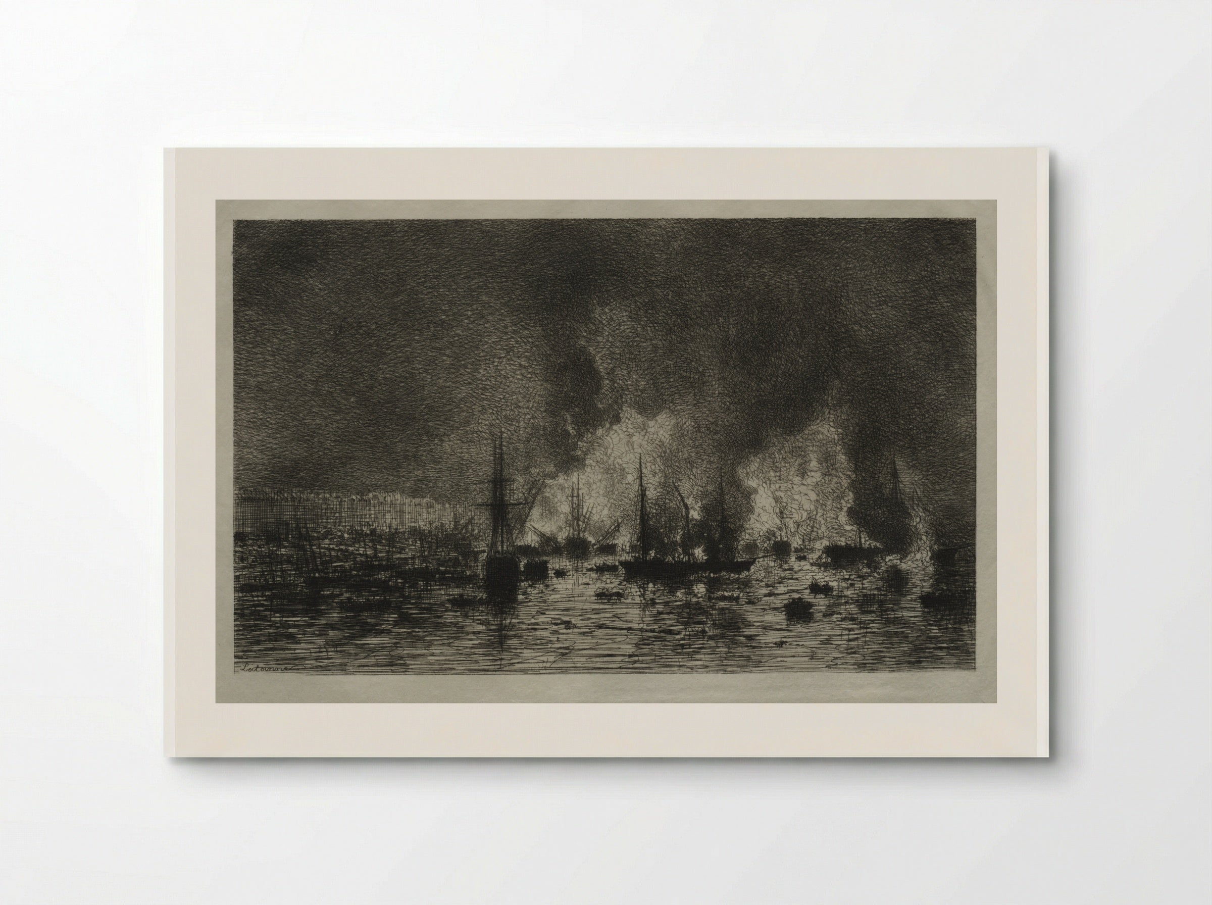 Conflagration in the Port of Bordeaux - Maxime Lalanne - Poster