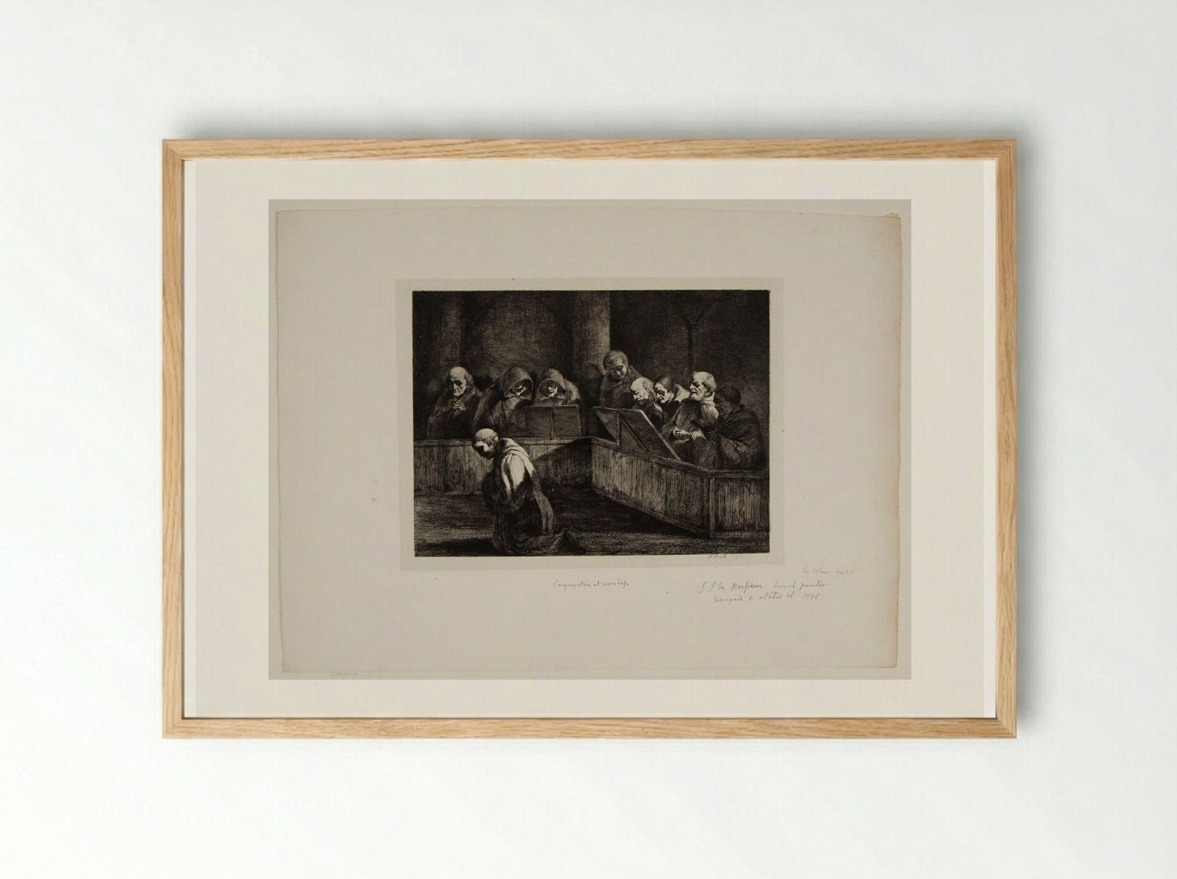 Congregation at Worship - Jean-Jacques de Boissieu - Framed Print Wood