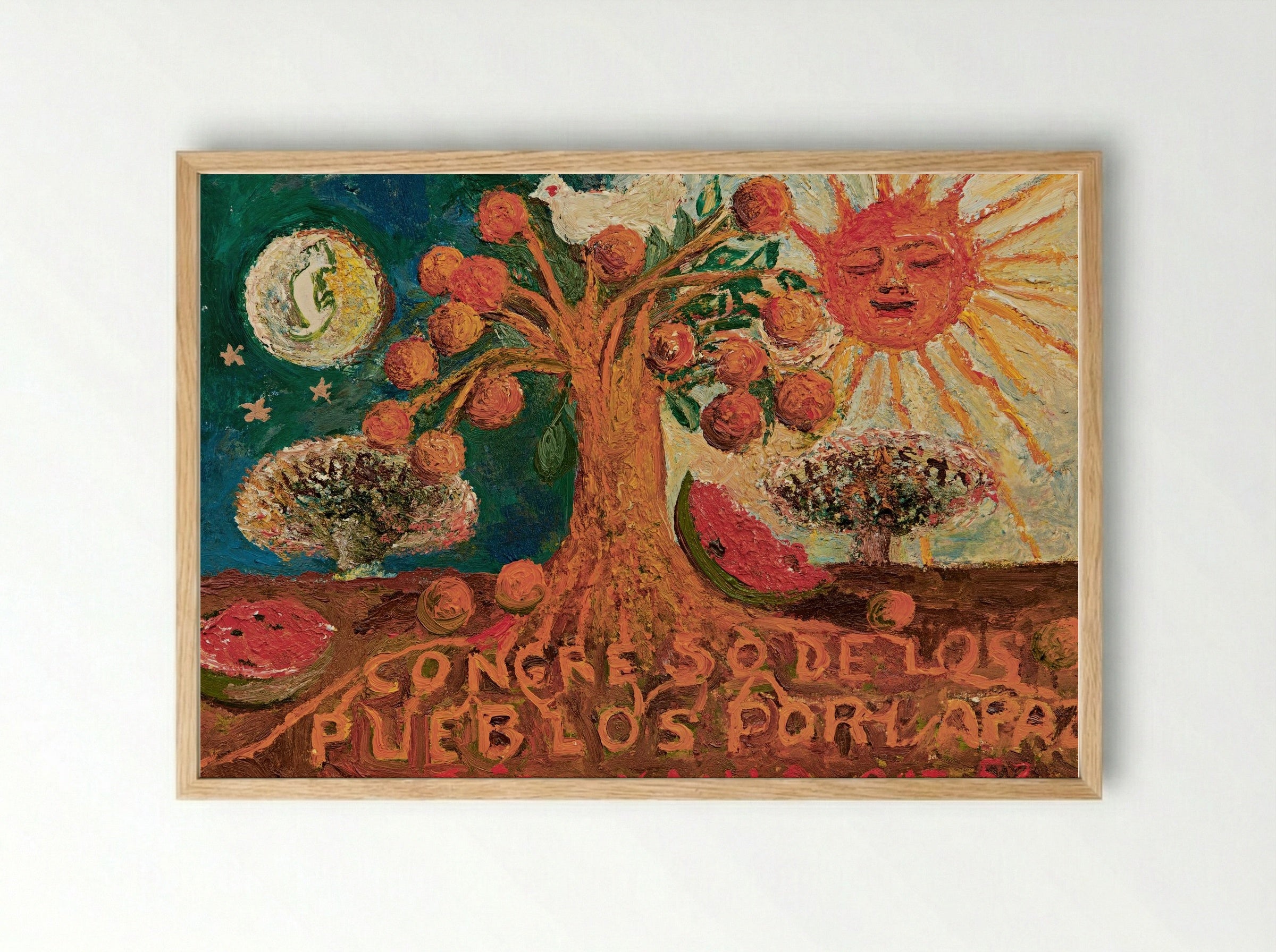Congress of Peoples for Peace - Frida Kahlo - Framed Print Wood