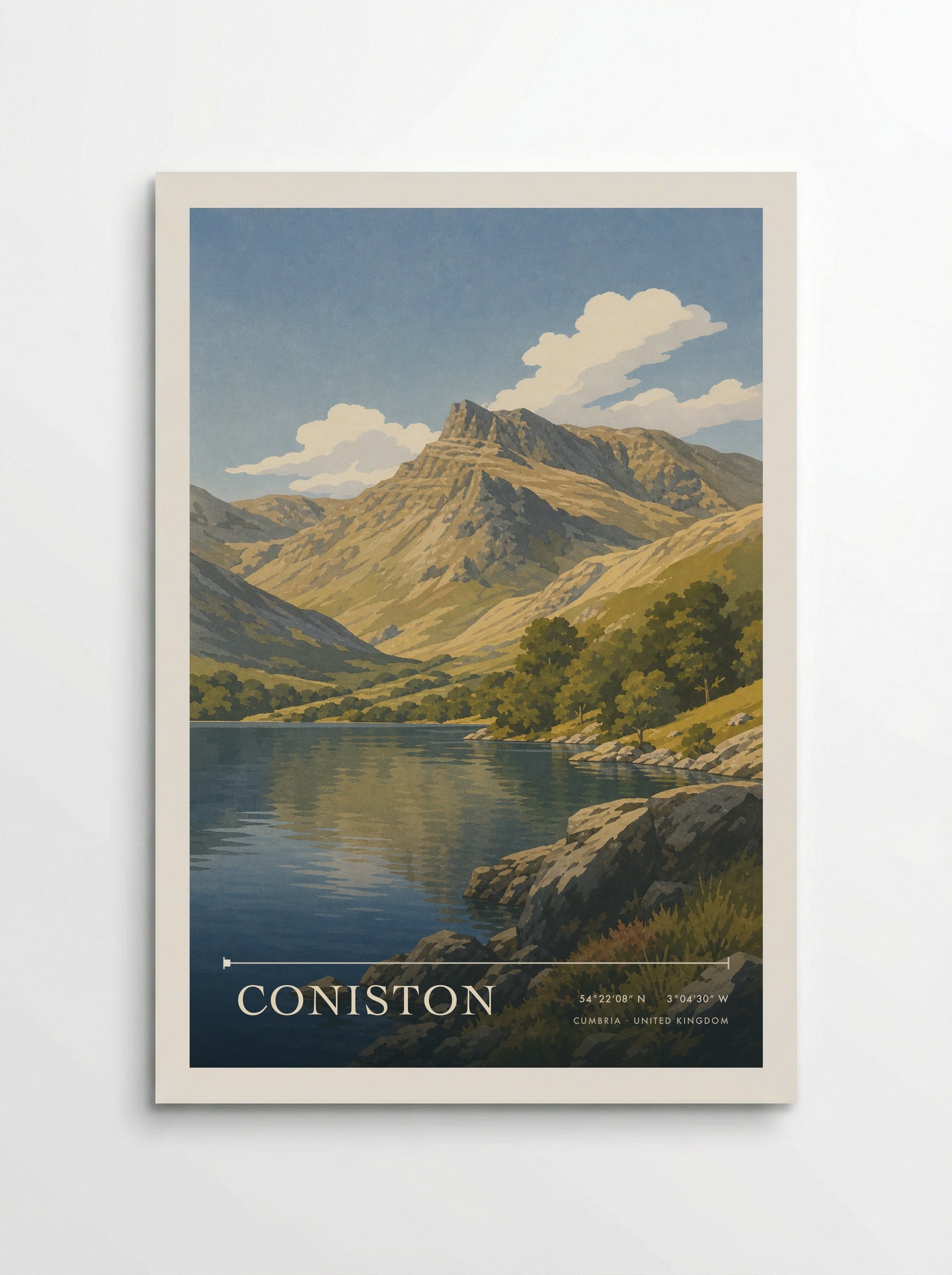 Coniston Cumbria United Kingdom Travel Poster - Poster