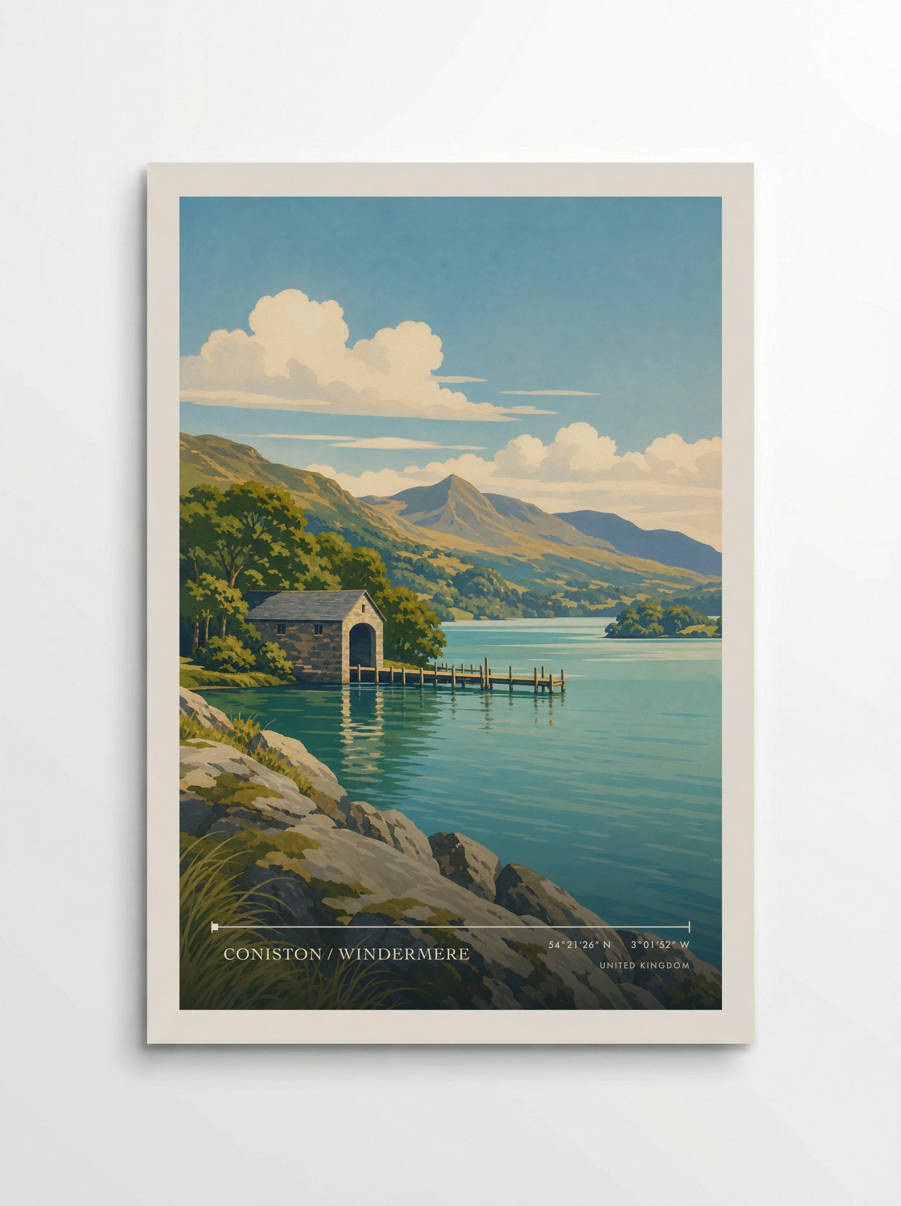Coniston / Windermere United Kingdom Travel Poster - Poster