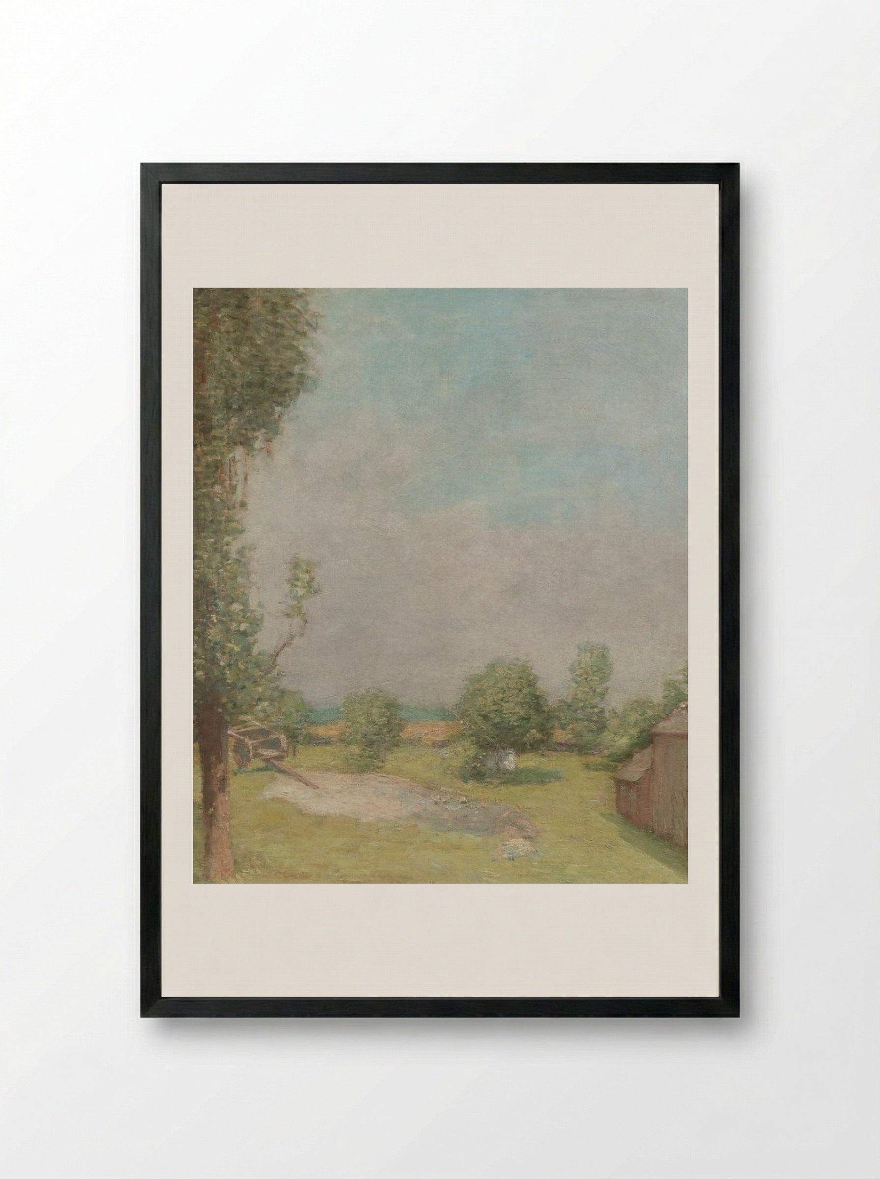 Connecticut Scene - Julian Alden Weir - Framed Print Black