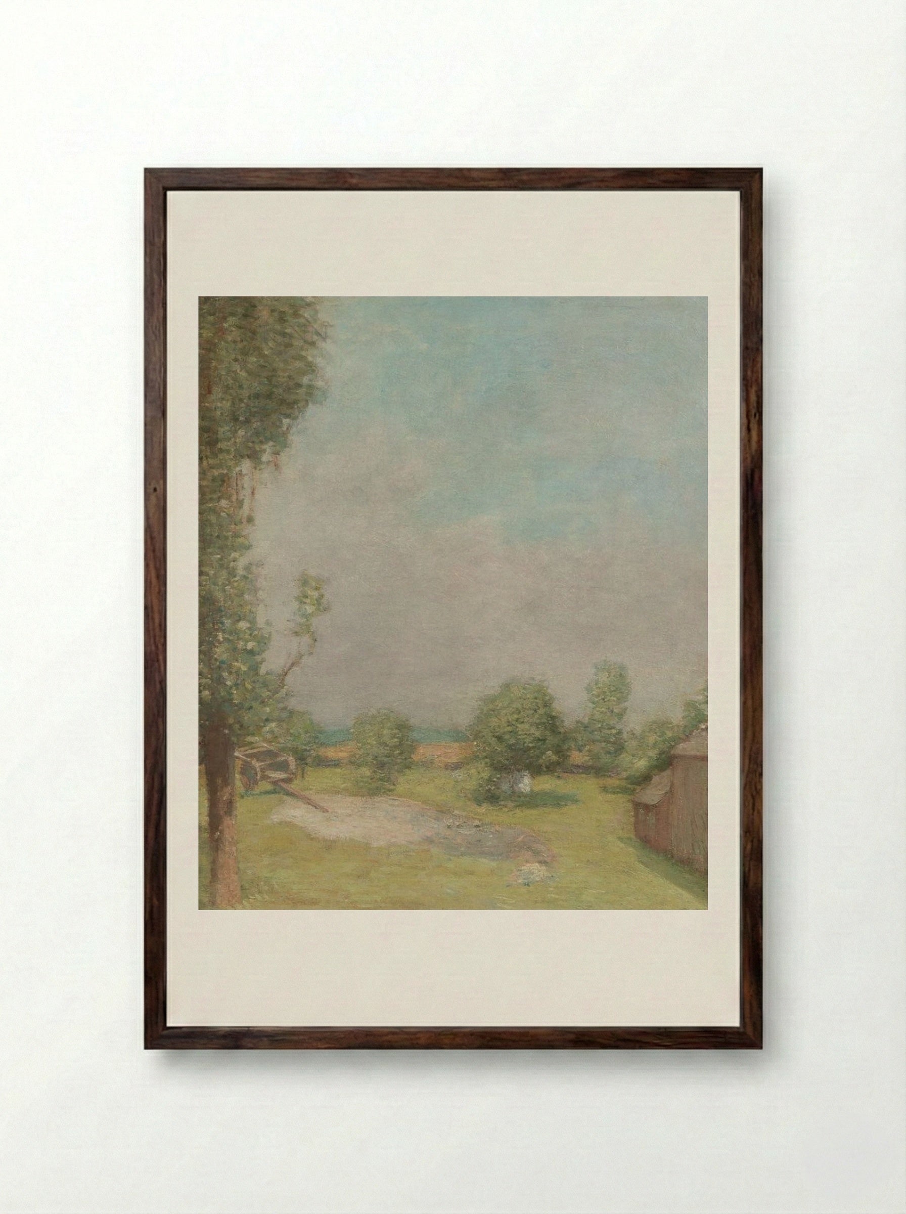 Connecticut Scene - Julian Alden Weir - Framed Print Dark Wood