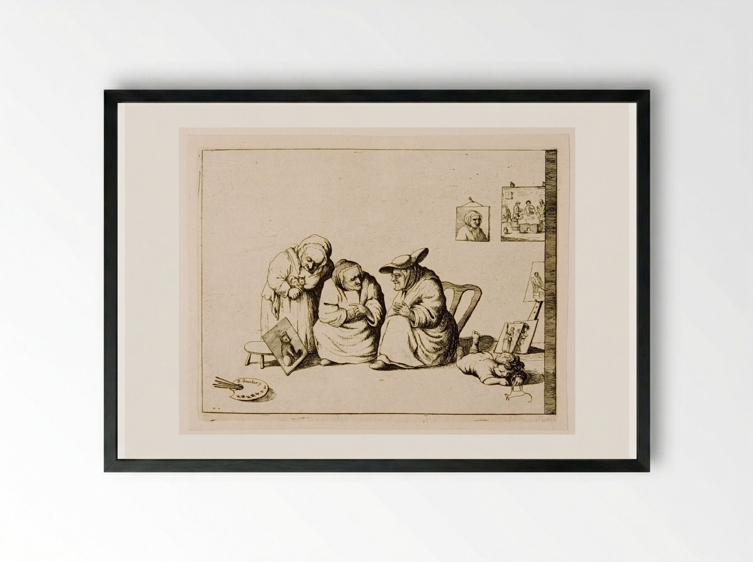 Connoisseurs of Painting - David Deuchar - Framed Print Black