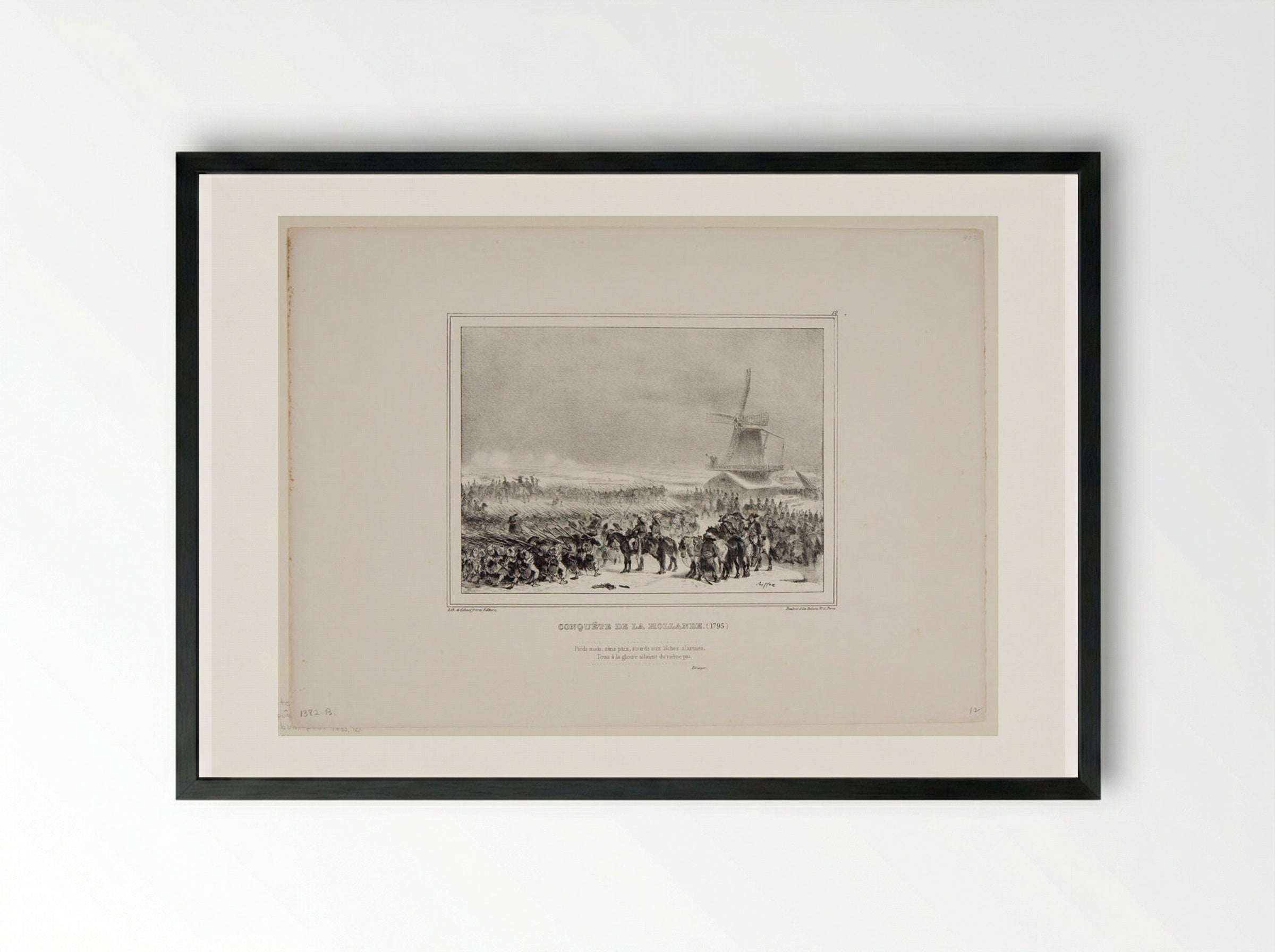 Conquest of Holland, 1795 - Denis-Auguste-Marie Raffet - Framed Print Black