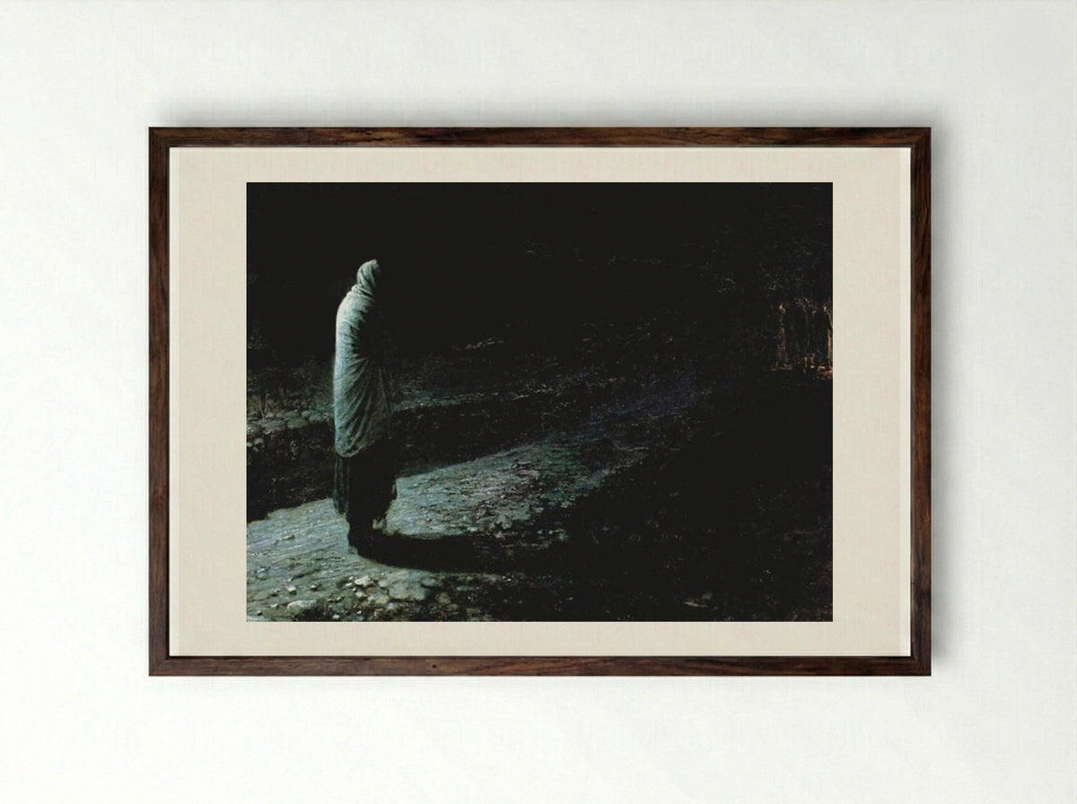 Conscience: Judas - Nikolai Ge - Framed Print Dark Wood