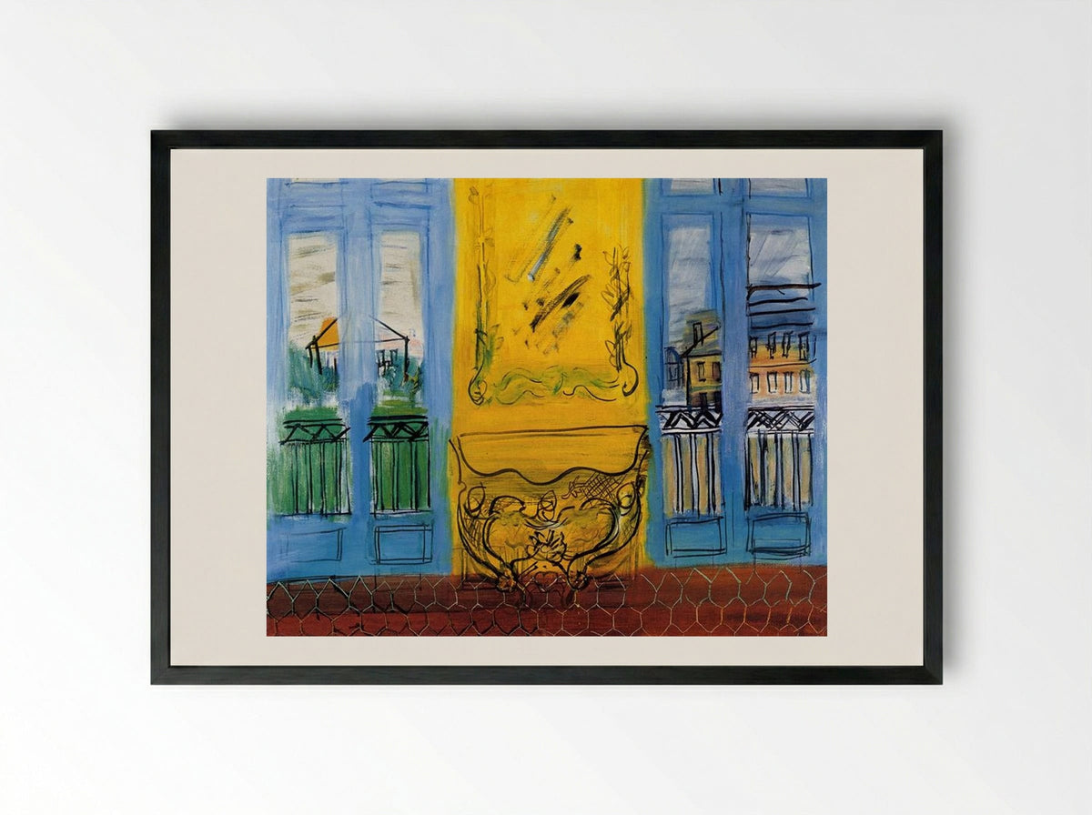 Console With Two Windows - Raoul Dufy - Framed Print Black