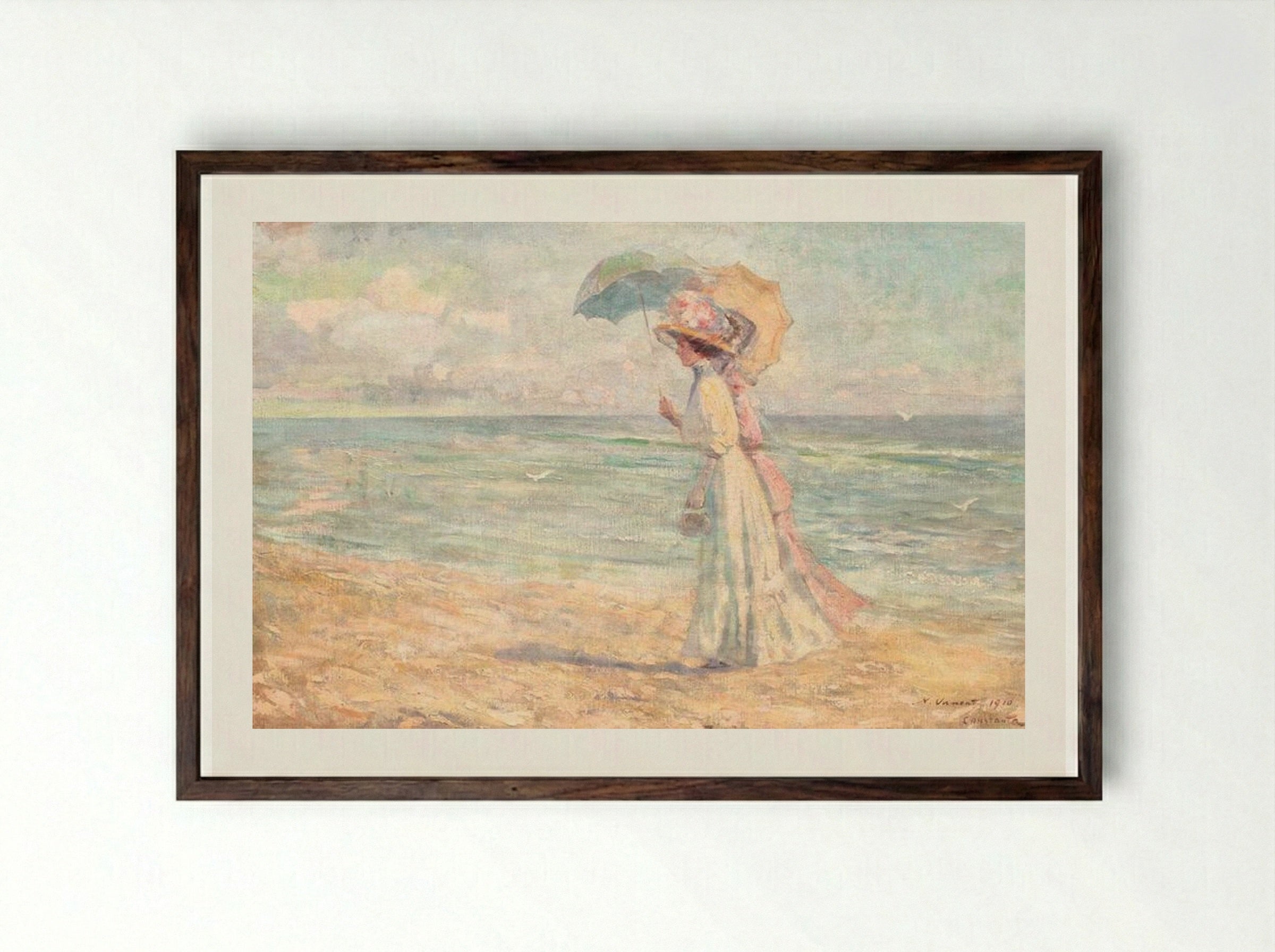 Constanța Promenade - Nicolae Vermont - Framed Print Dark Wood