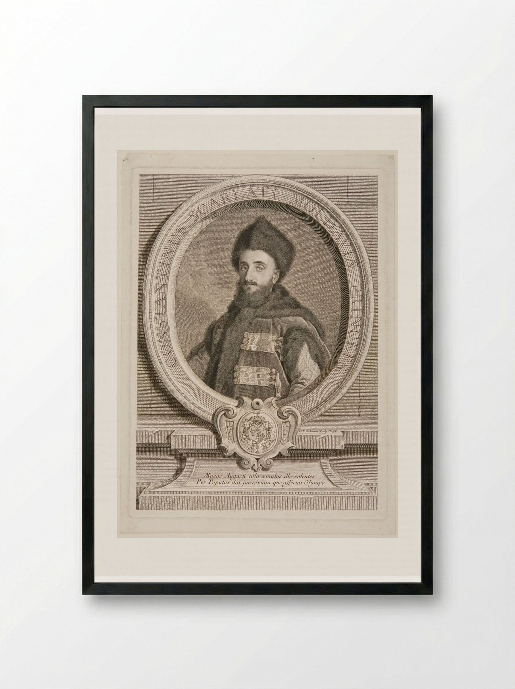 Constantine Moldavi, Prince of Scarlati - Georg Friedrich Schmidt - Framed Print Black