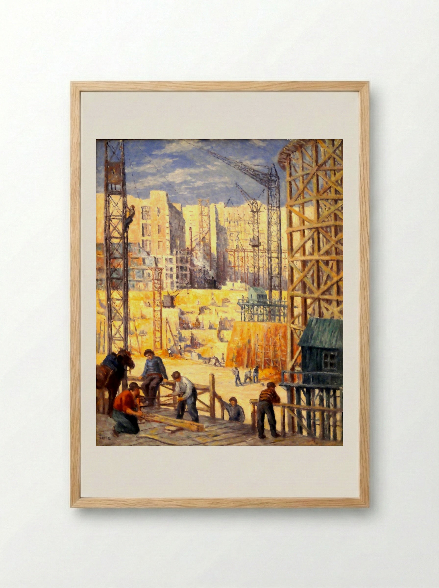 Construction Quai De Passy - Maximilien Luce - Framed Print Wood