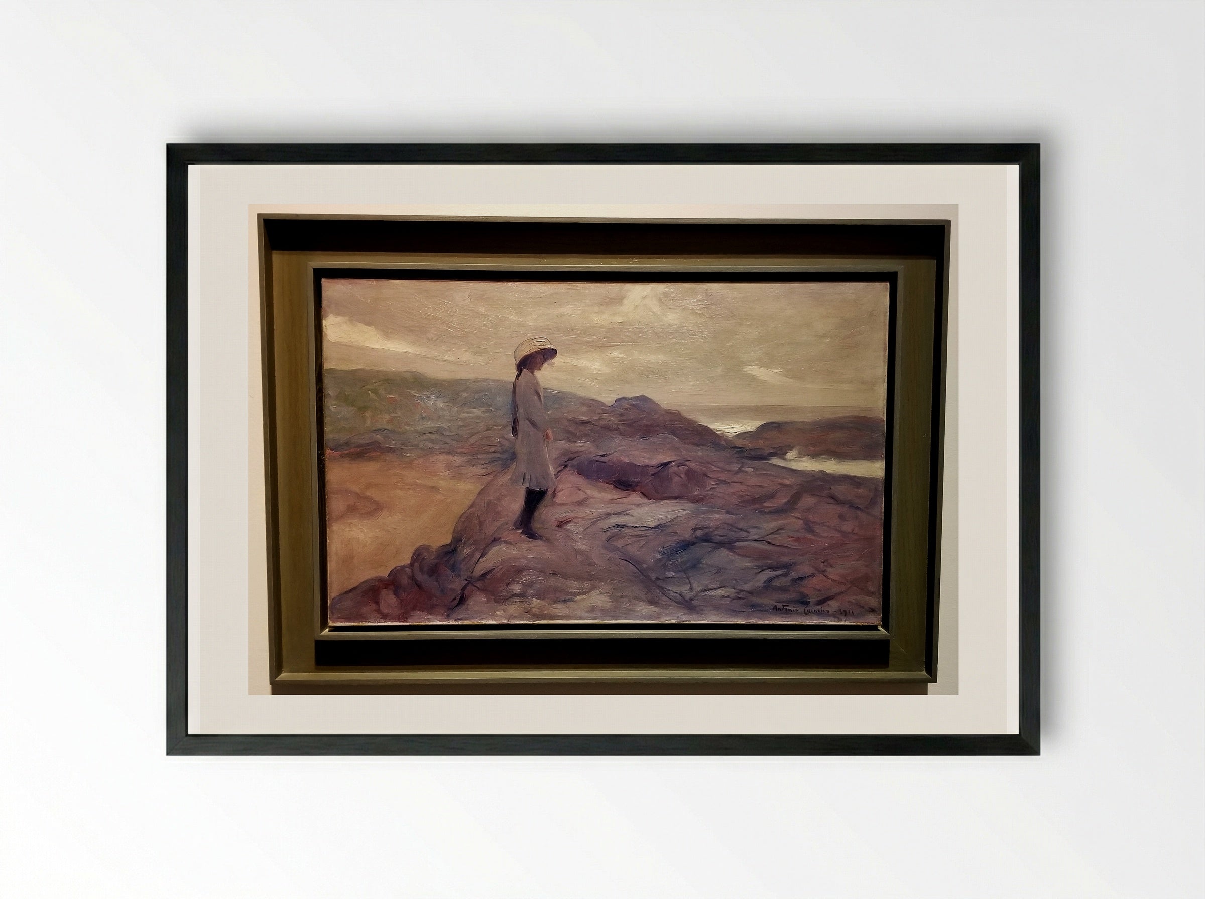 Contemplação - António Carneiro - Framed Print Black