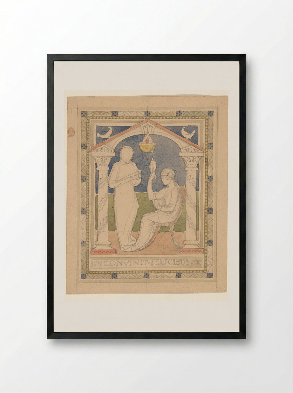 Convenit Felicibus - Antoon Derkinderen - Framed Print Black