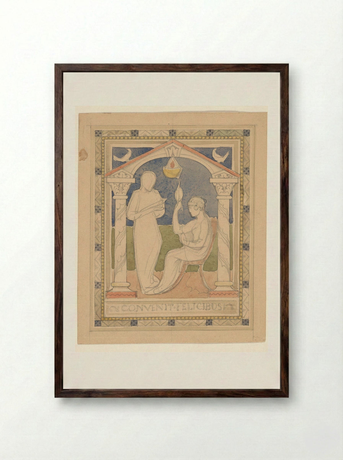 Convenit Felicibus - Antoon Derkinderen - Framed Print Dark Wood