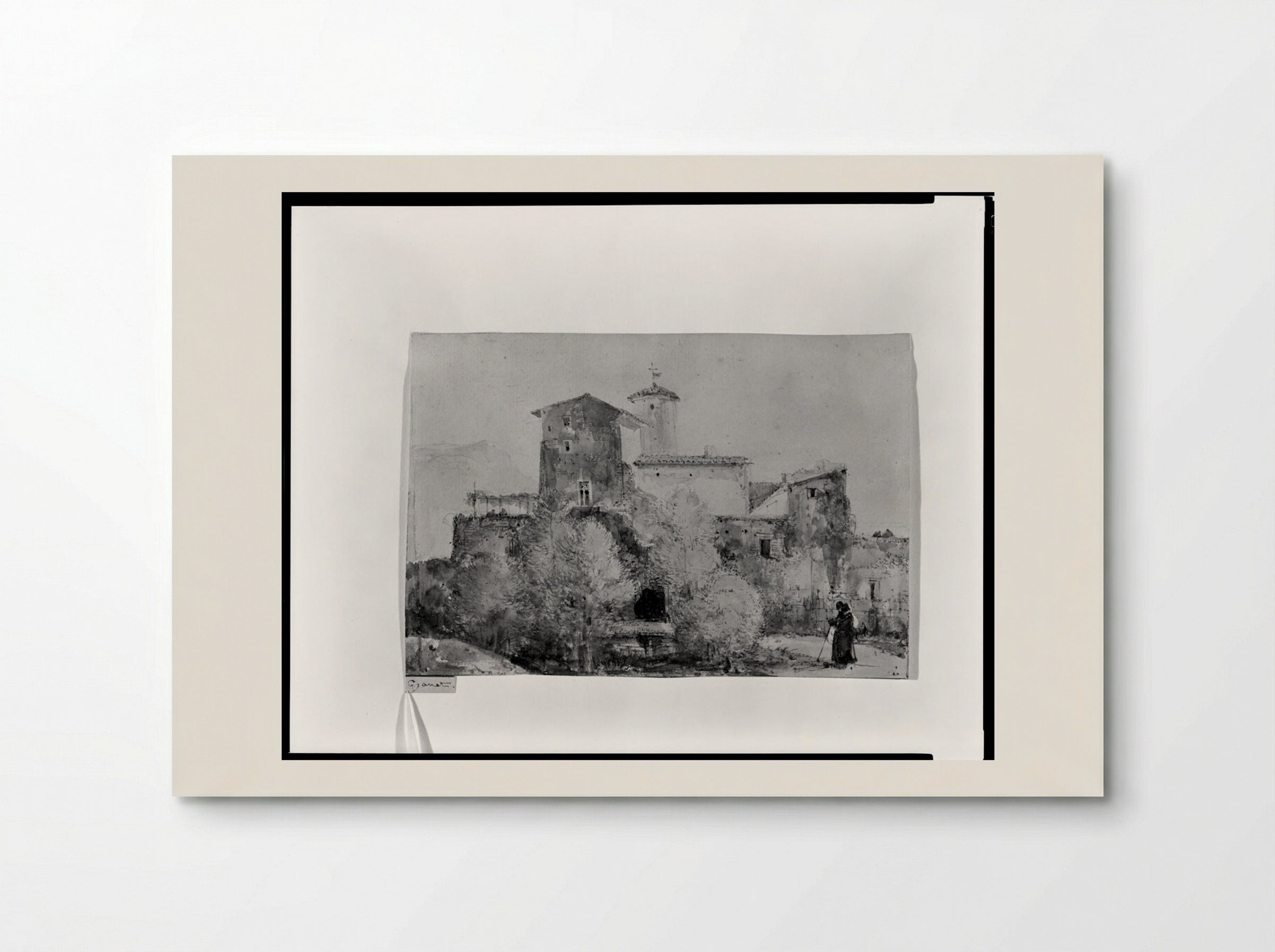 Convent with Monks - François-Marius Granet - Poster
