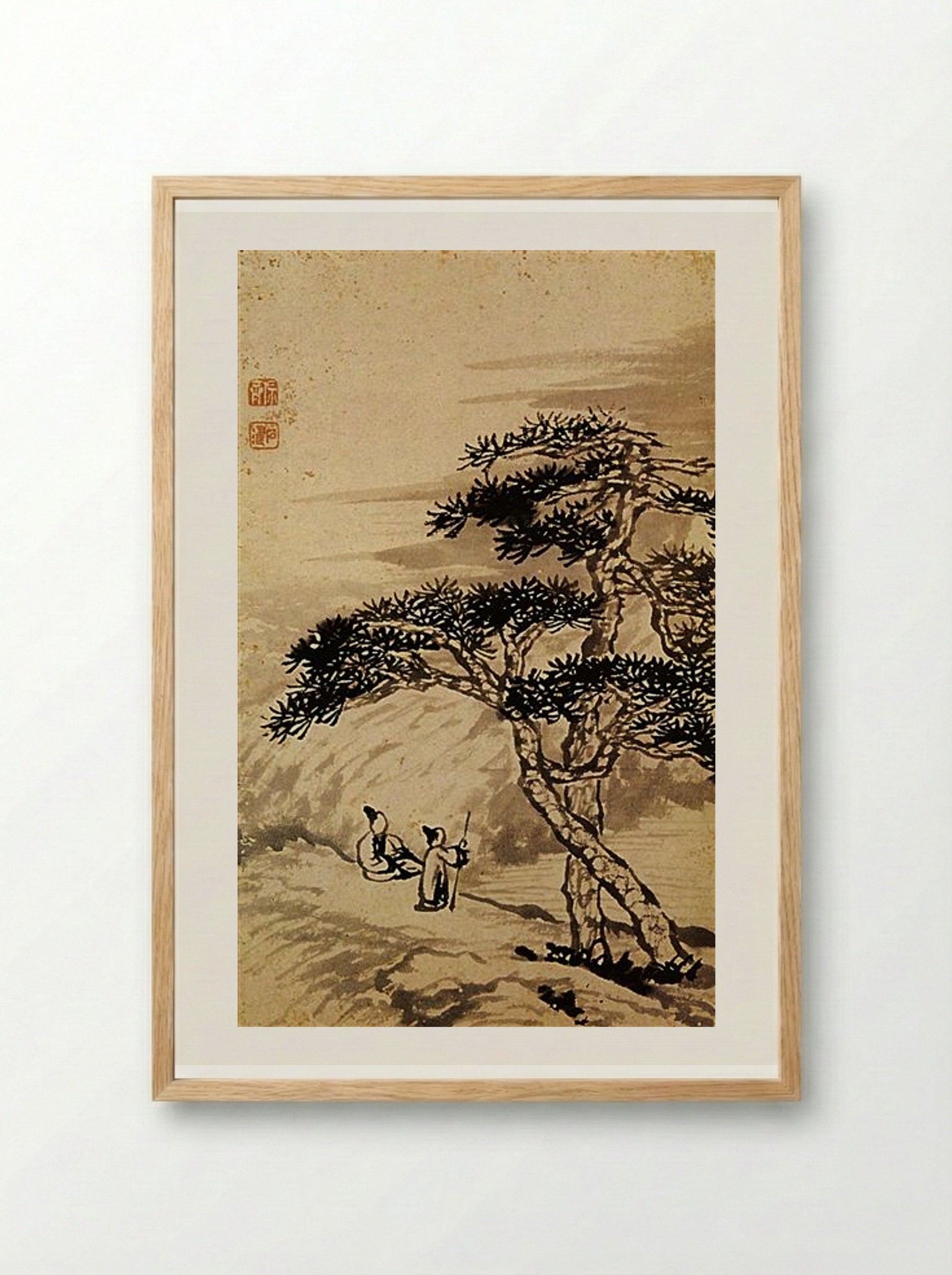 Conversation at the Edge of the Void - Shitao - Framed Print Wood