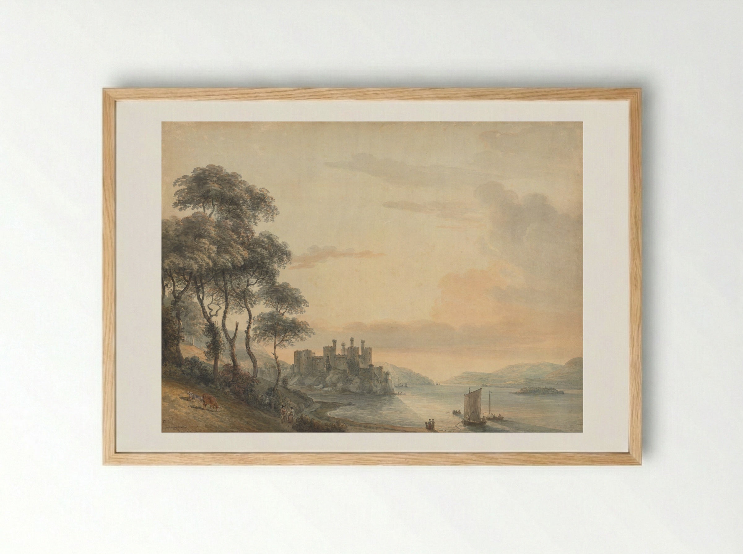 Conway Castle - Paul Sandby - Framed Print Wood