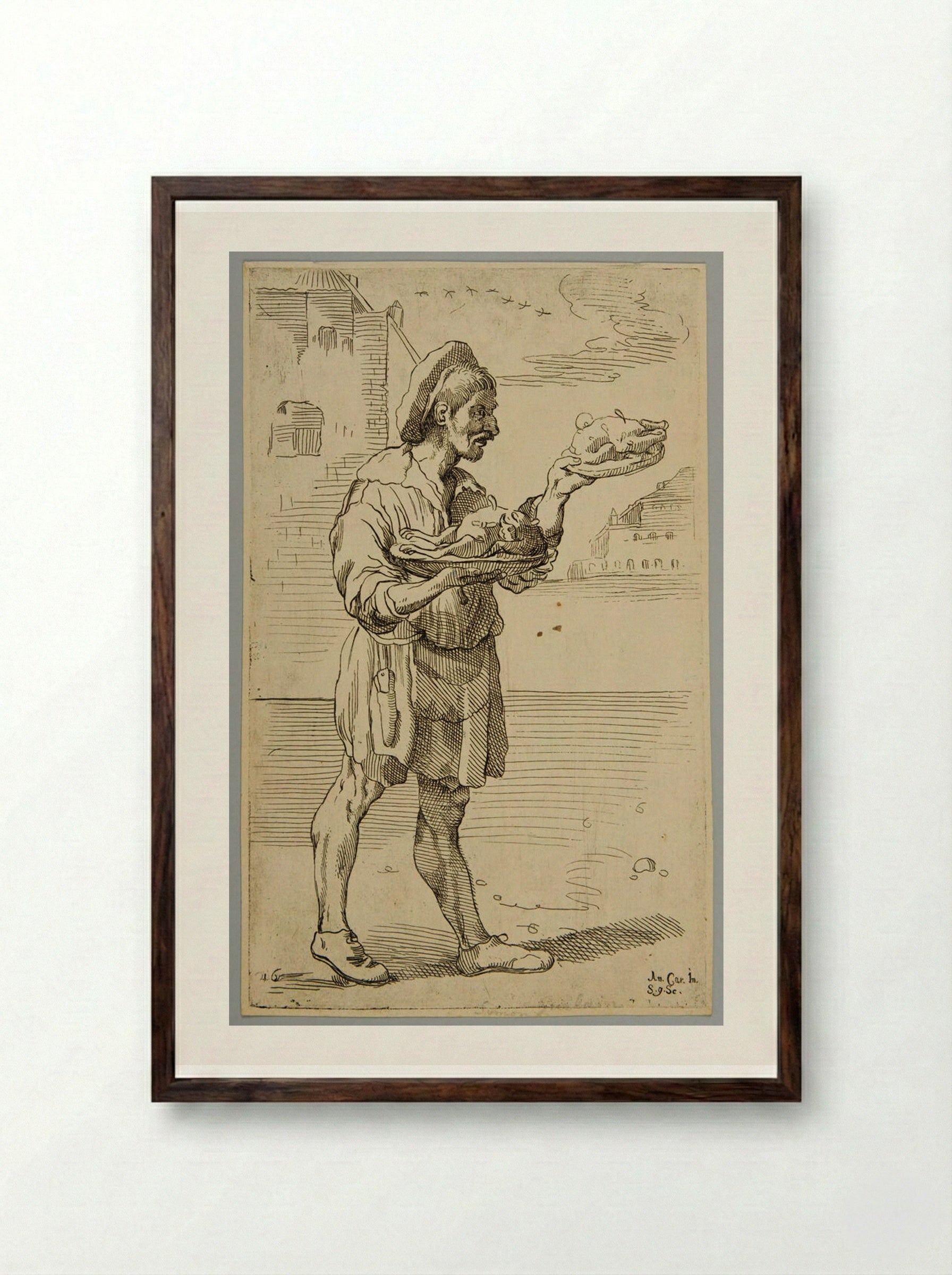 Cook!, plate 16 - Simon Guillain - Framed Print Dark Wood