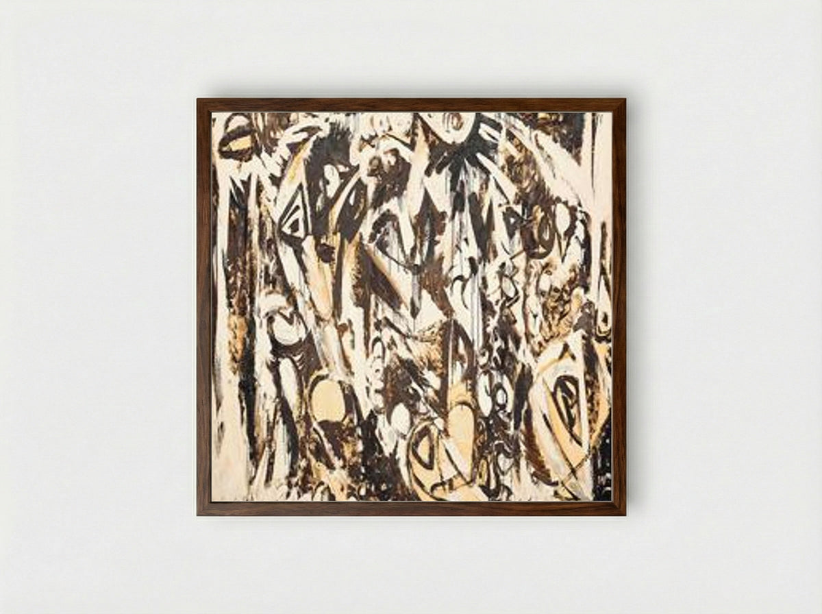 Cool White - Lee Krasner - Framed Print Dark Wood