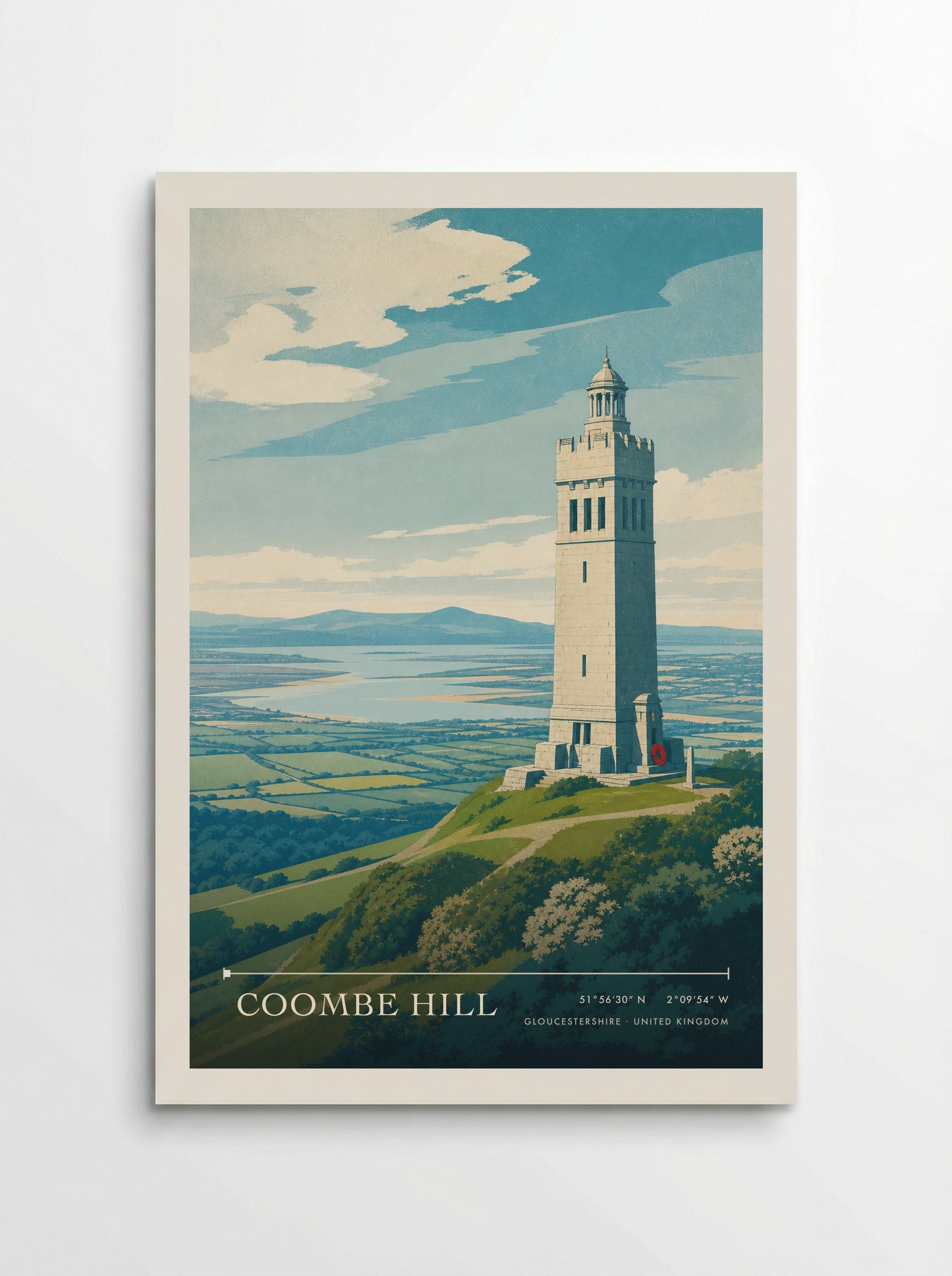 Coombe Hill Gloucestershire United Kingdom Travel Poster - Poster
