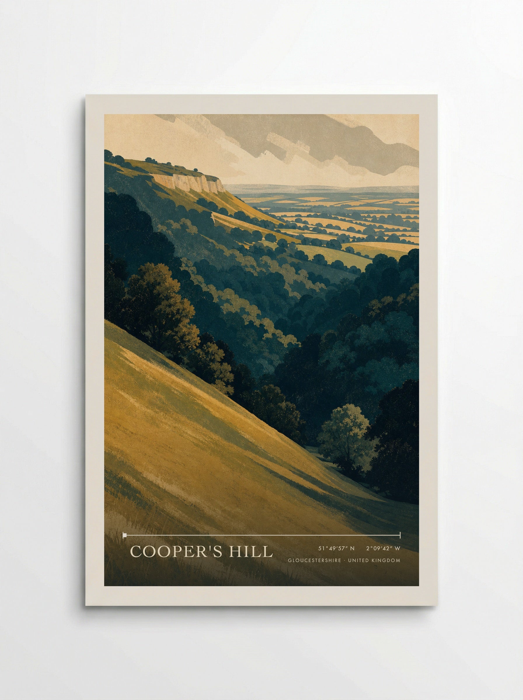 Cooper's Hill Gloucestershire United Kingdom Travel Poster - Poster