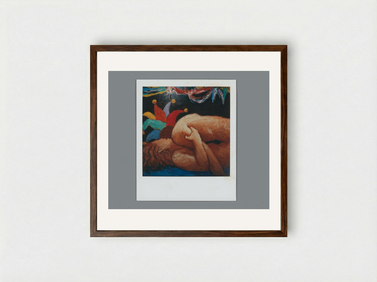 Copulating Couple with Jester's Cap - Aat Veldhoen - Framed Print Dark Wood