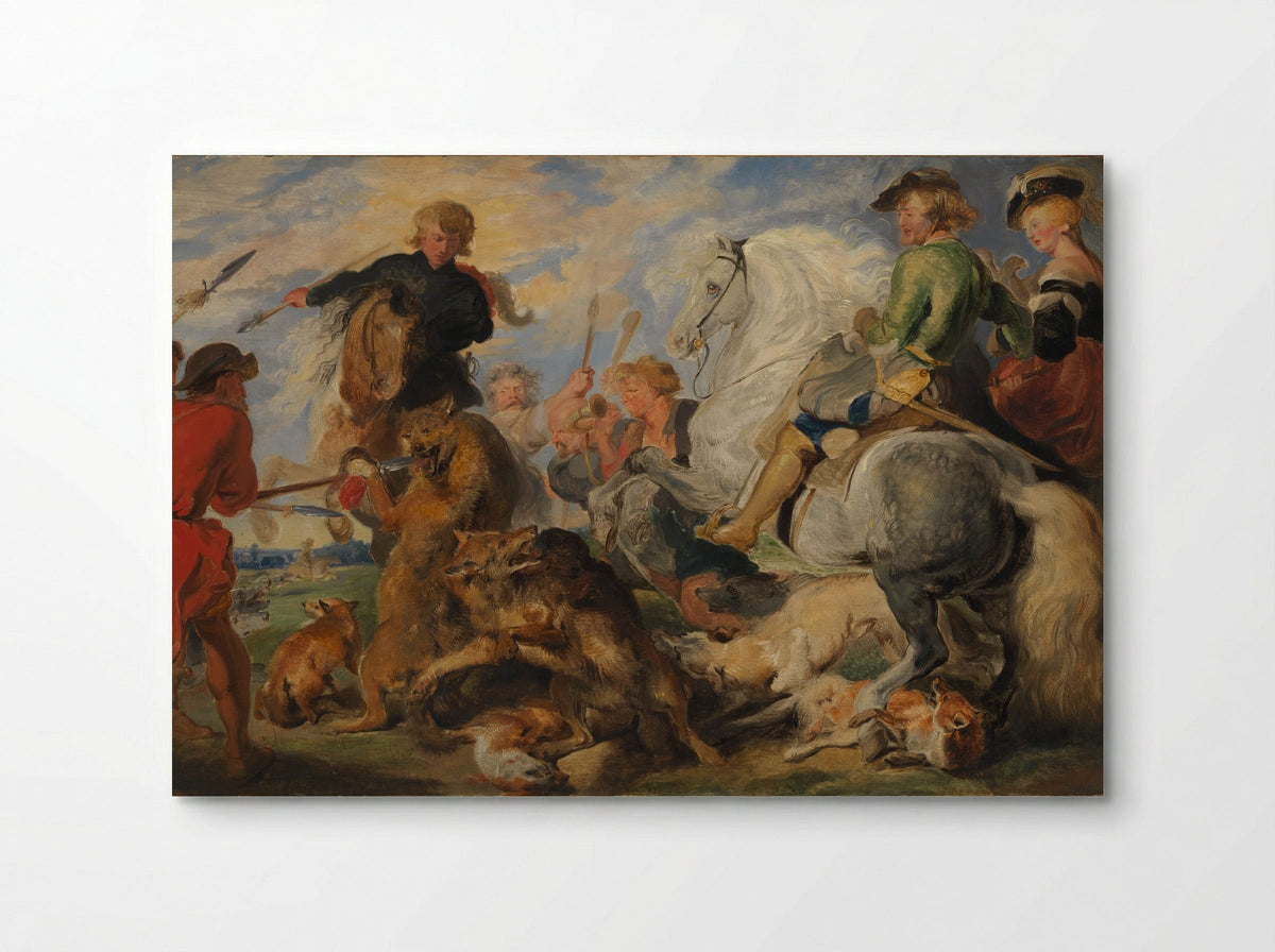 Copy after Rubens's Wolf and Fox Hunt - Sir Edwin Henry Landseer - Poster