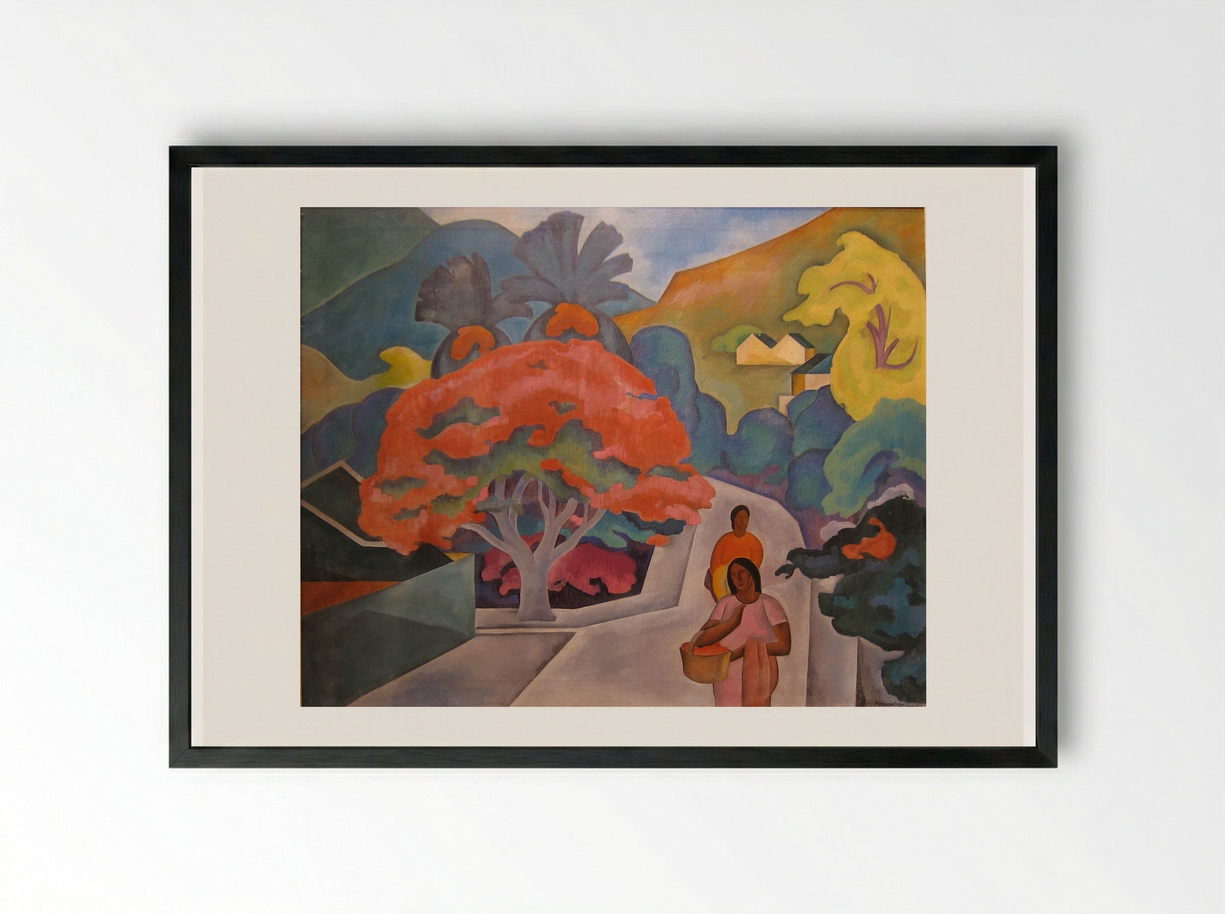 Coral Tree by Black Point, Honolulu, O'ahu - Arman Manookian - Framed Print Black