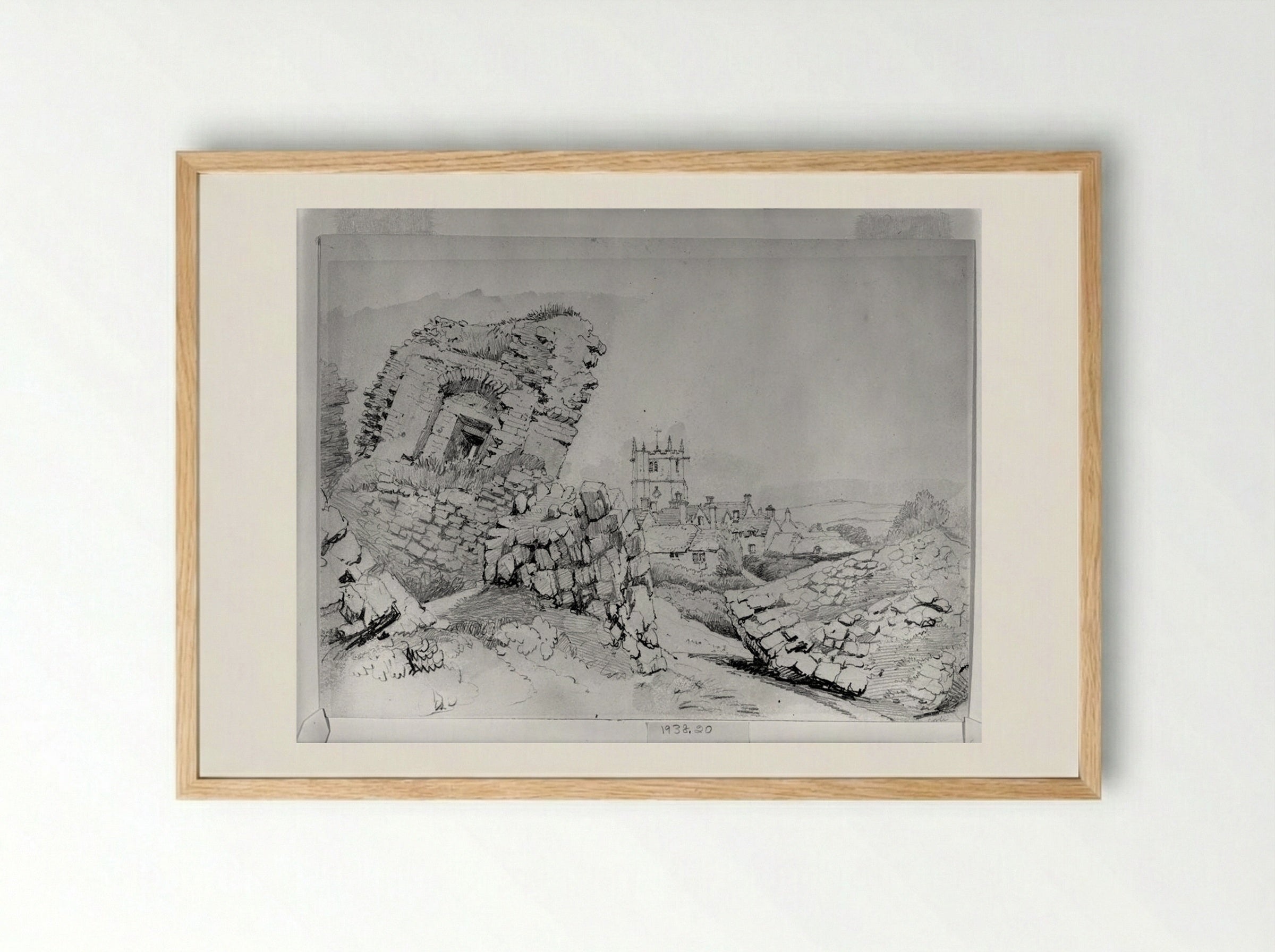 Corfe Castle - Samuel Prout - Framed Print Wood