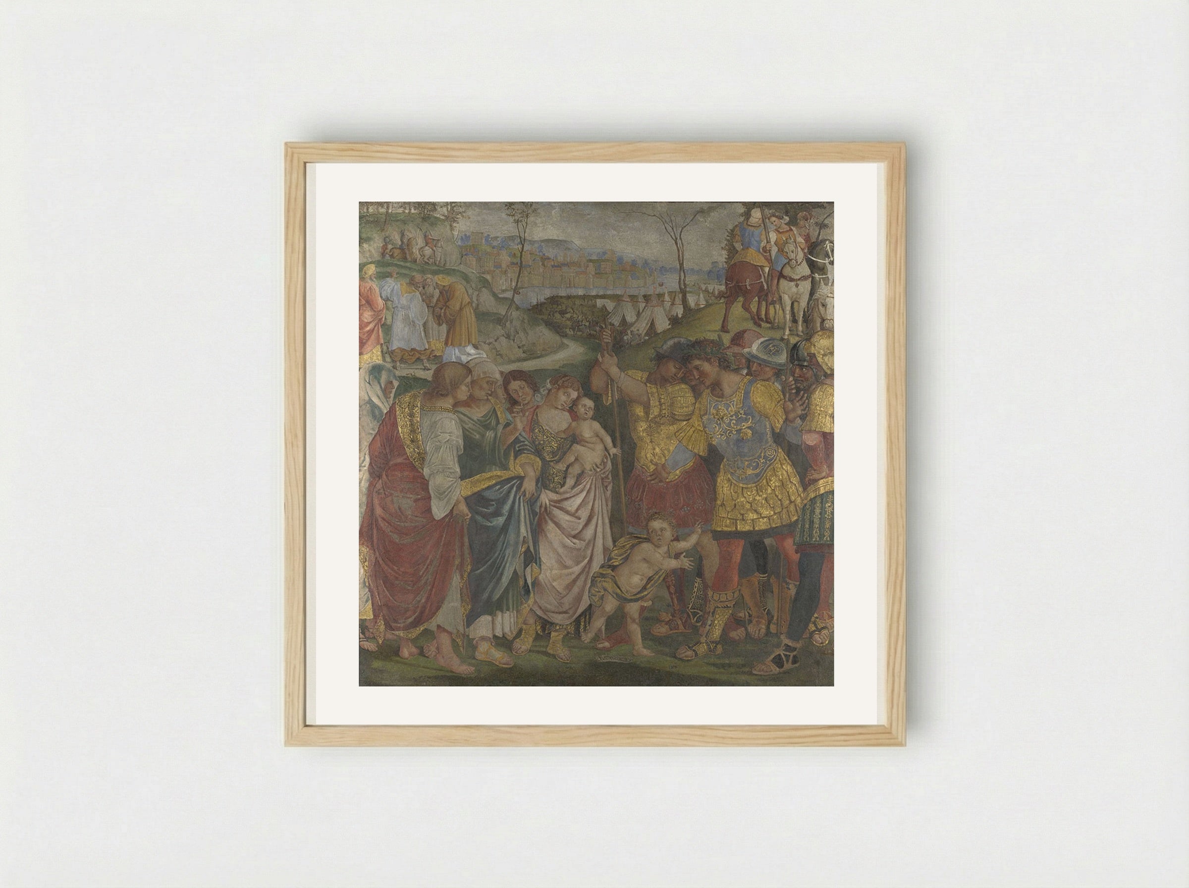Coriolanus persuaded by his Family to spare Rome - Luca Signorelli - Framed Print Wood