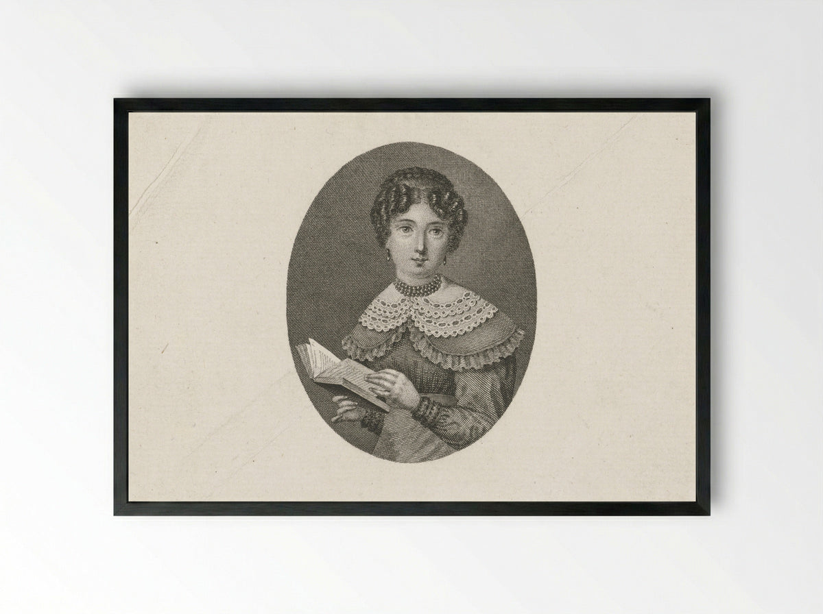 Cornelia leest een boek - Elisabeth Barbara Schmetterling - Framed Print Black