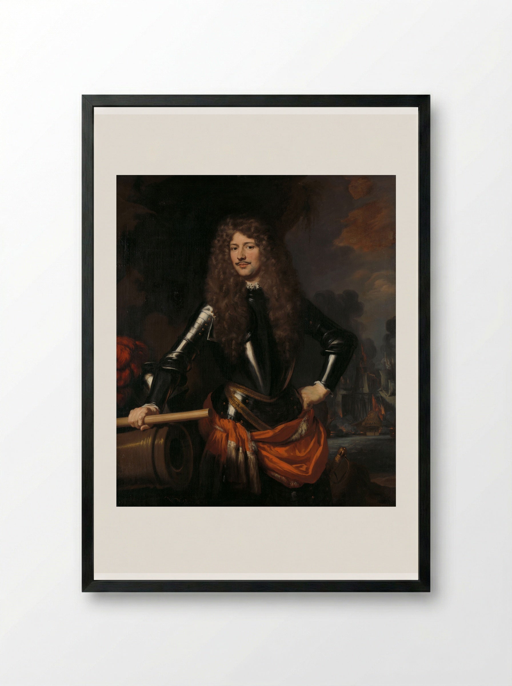 Cornelis Evertsen, Lieutenant-Admiral of Zeeland - Nicolaes Maes - Framed Print Black