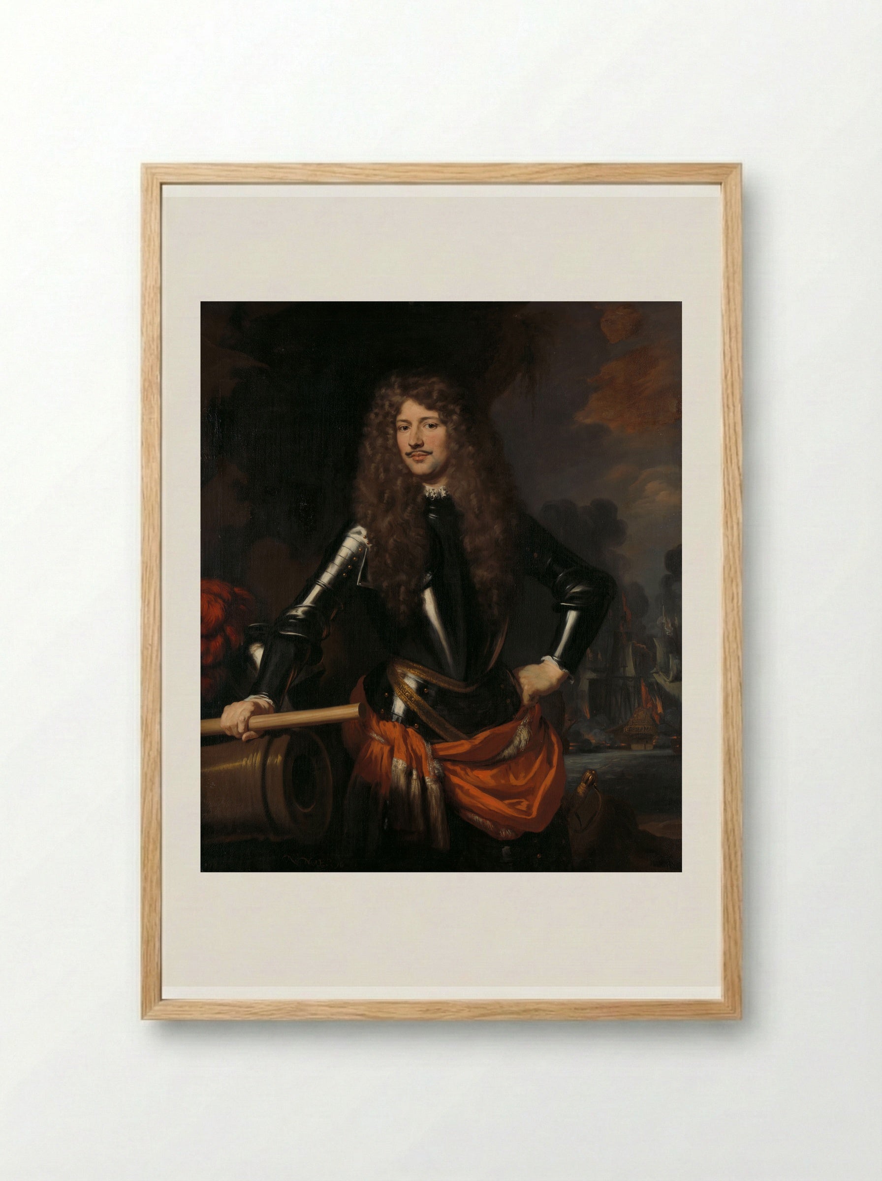 Cornelis Evertsen, Lieutenant-Admiral of Zeeland - Nicolaes Maes - Framed Print Wood