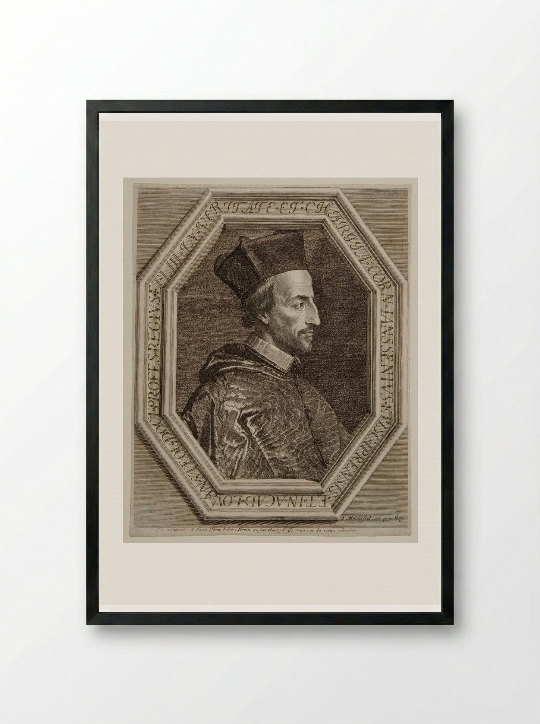 Cornelius Jansen - Jean Morin - Framed Print Black