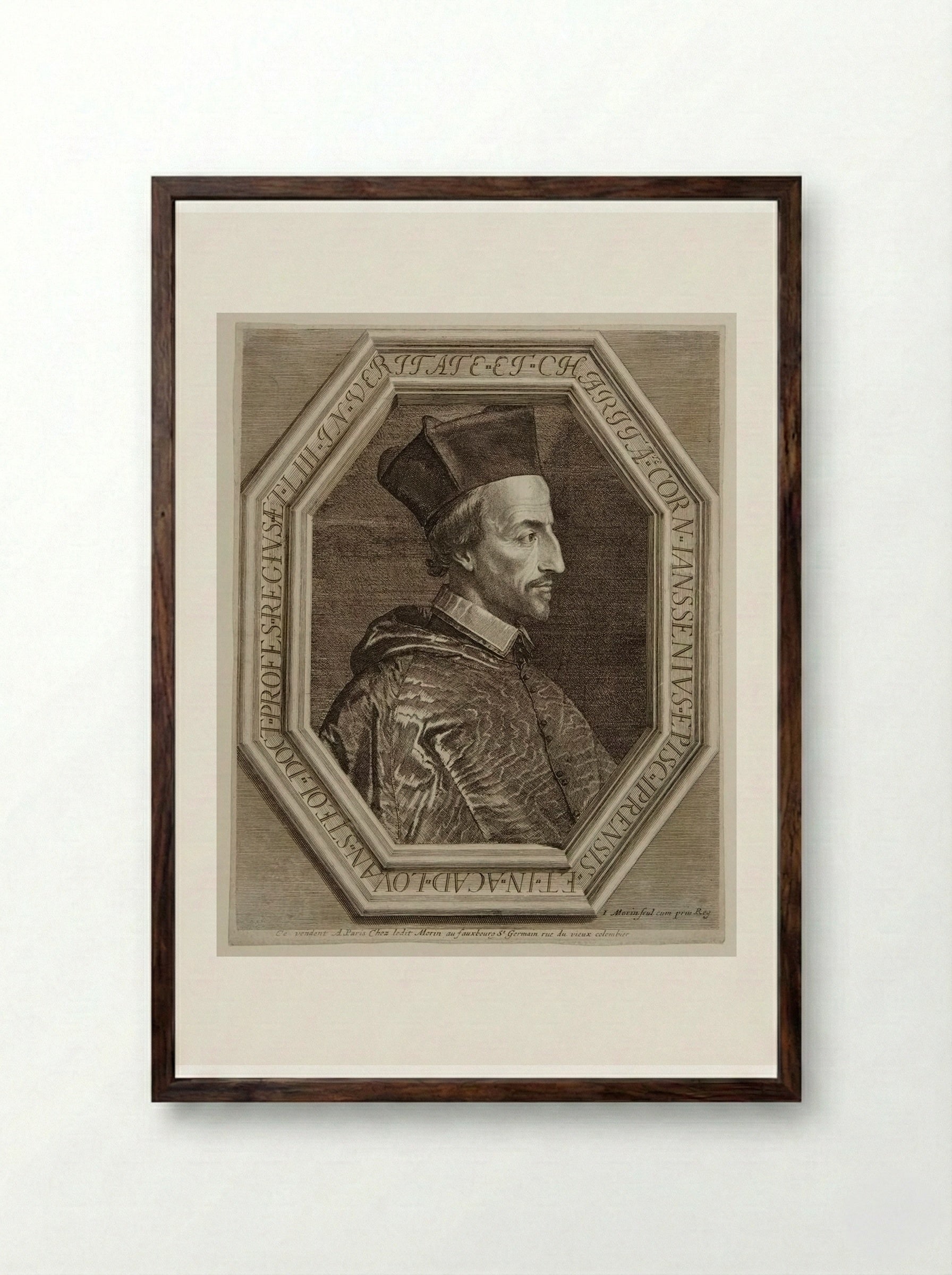 Cornelius Jansen - Jean Morin - Framed Print Dark Wood