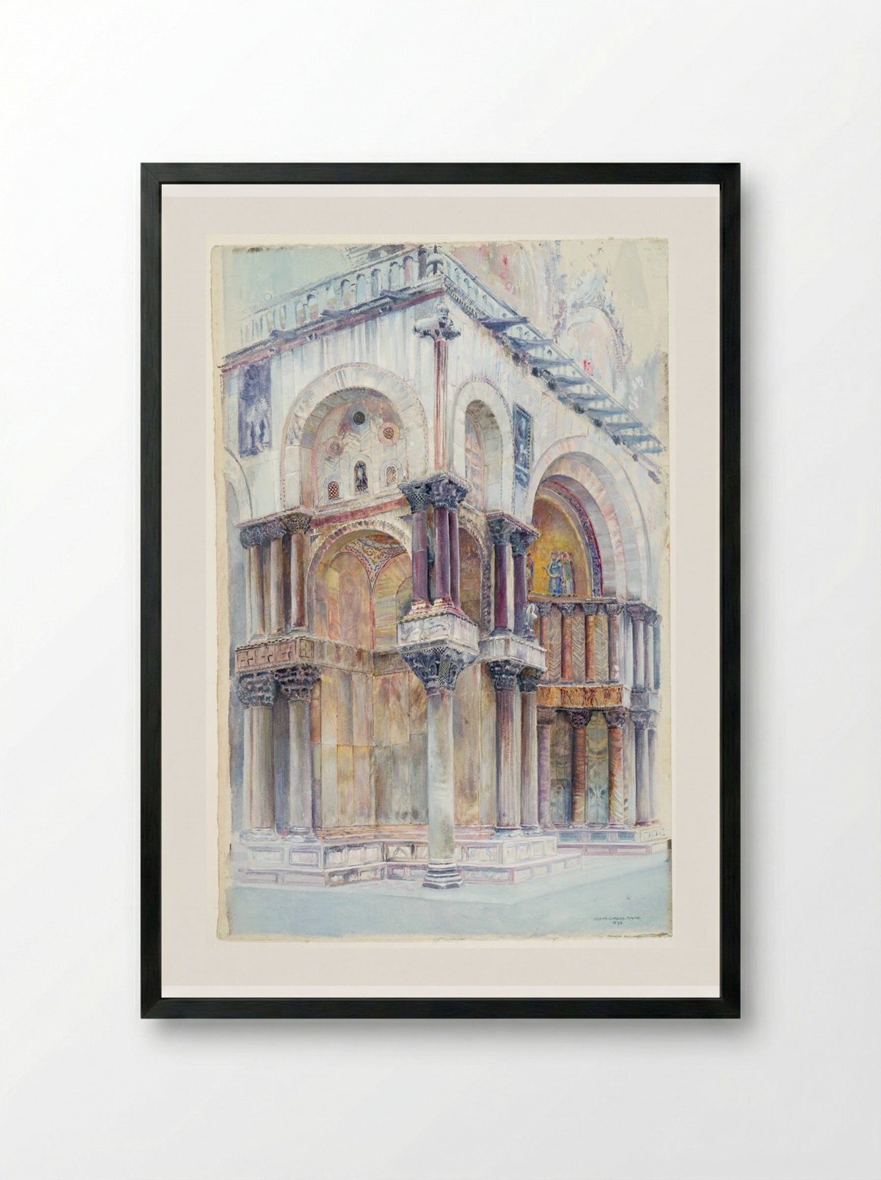 Corner of San Marco, Venice - Joseph Lindon Smith - Framed Print Black