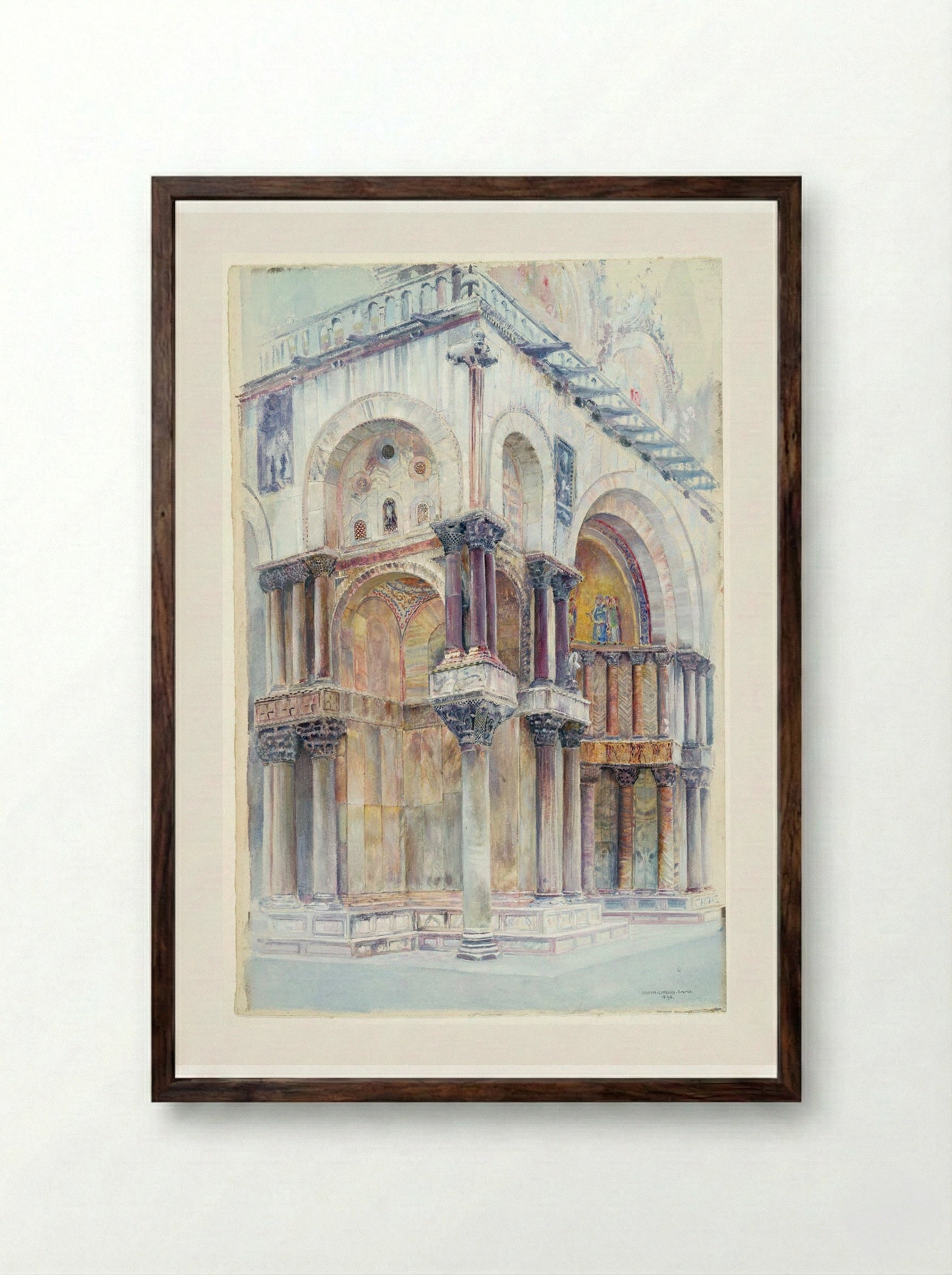 Corner of San Marco, Venice - Joseph Lindon Smith - Framed Print Dark Wood