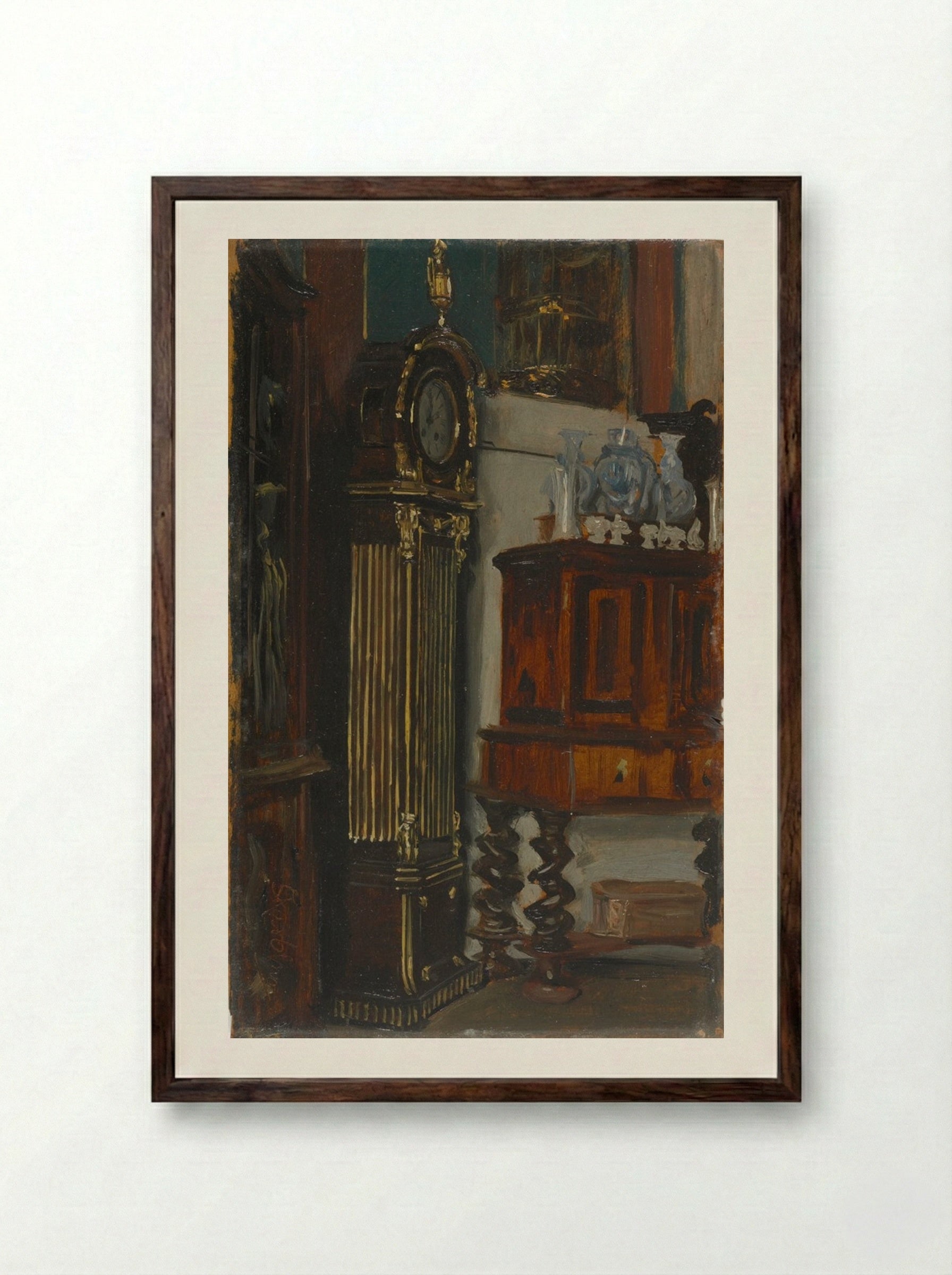 Corner of an Antique Dealer's Shop - Franz Skarbina - Framed Print Dark Wood