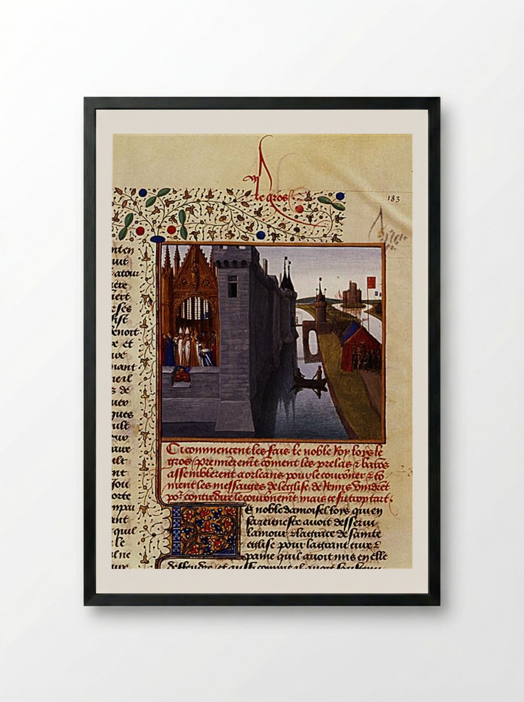 Coronation of Louis VI - Jean Fouquet - Framed Print Black