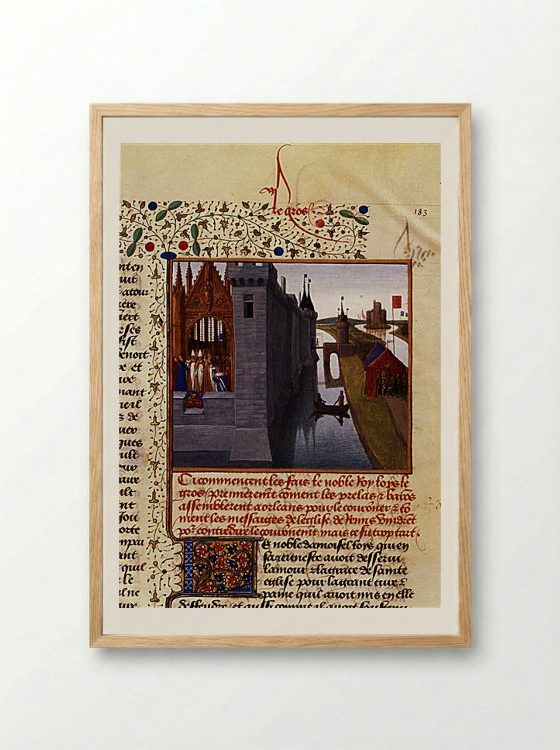 Coronation of Louis VI - Jean Fouquet - Framed Print Wood