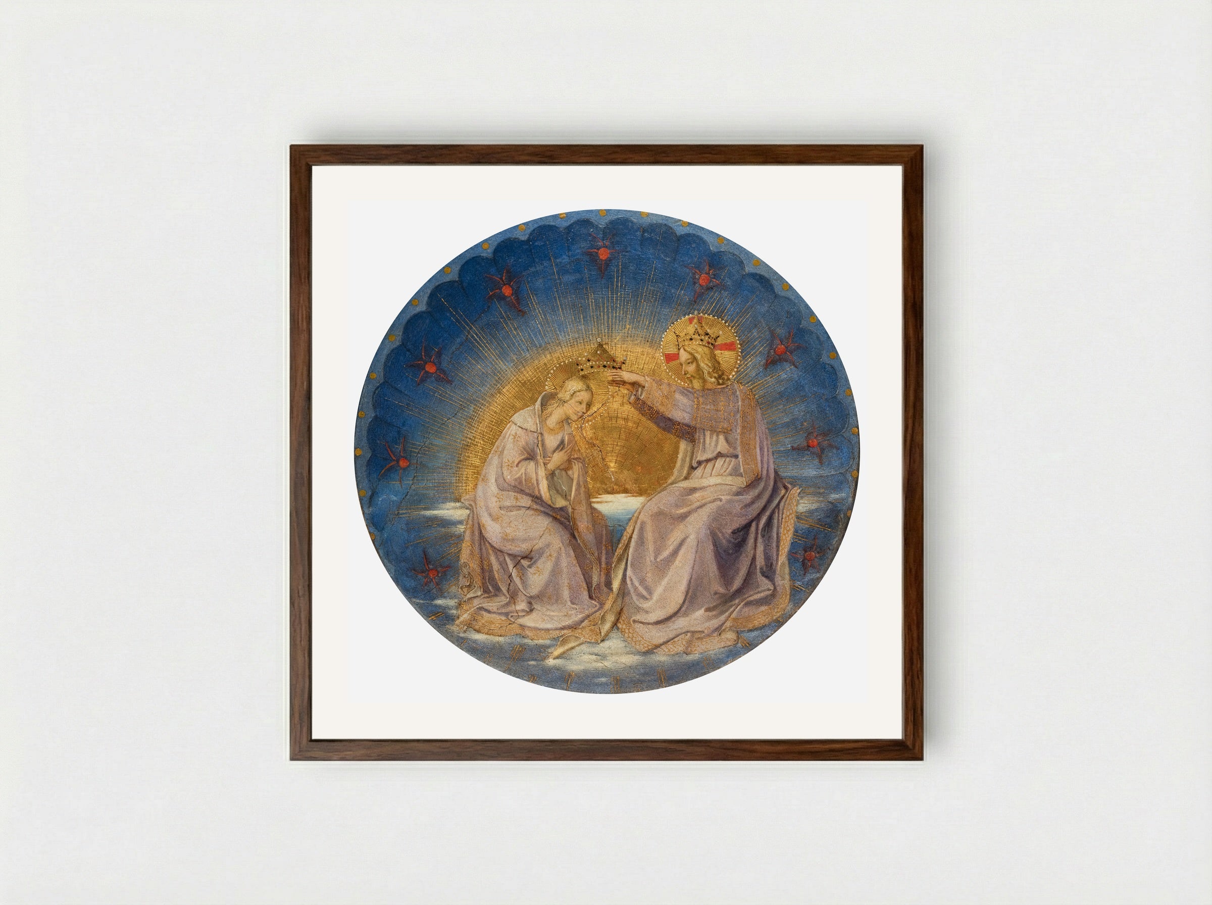 Coronation of the Virgin - Fra Angelico - Framed Print Dark Wood
