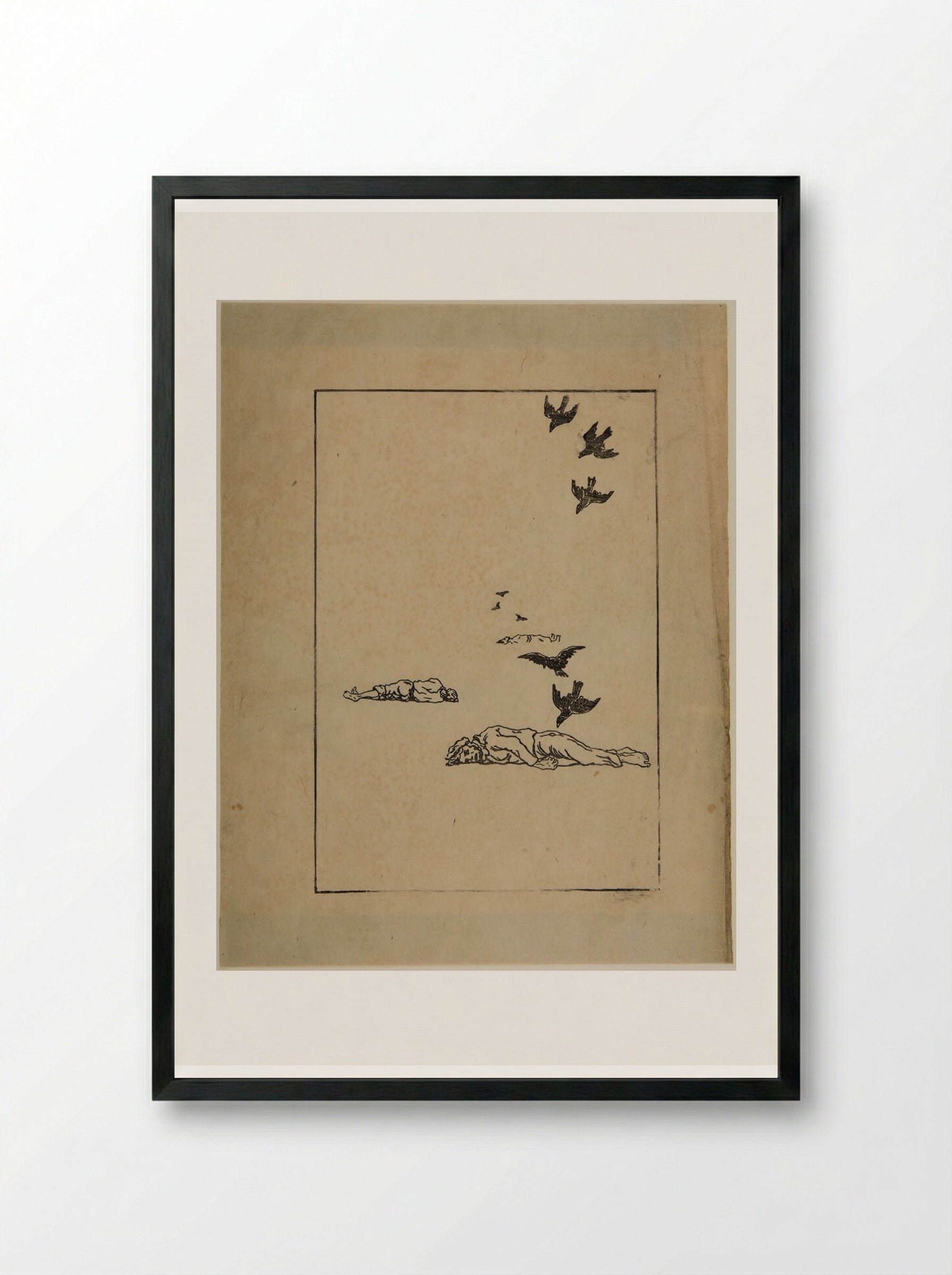 Corpses and Crows - Henri Rivière - Framed Print Black
