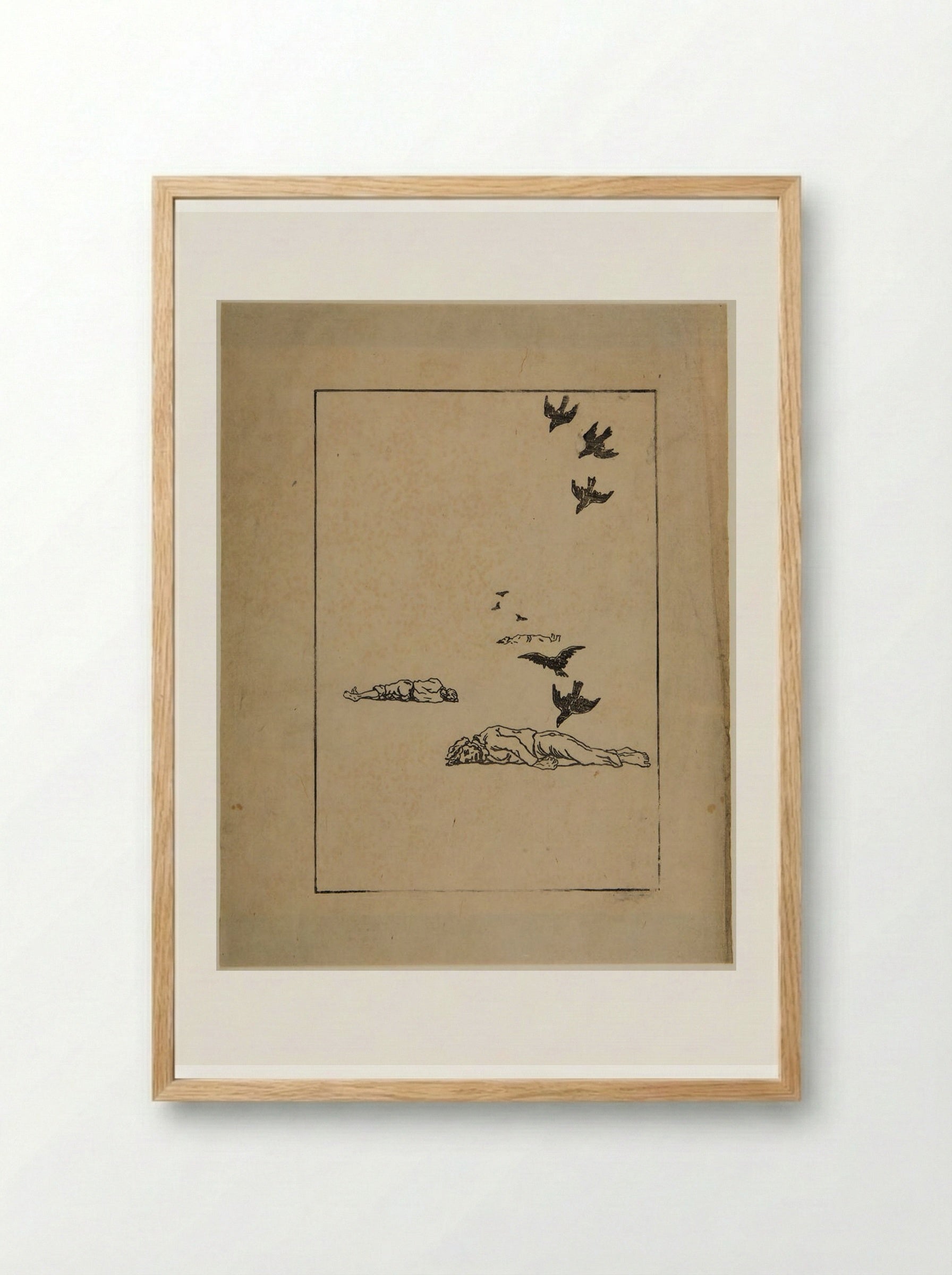Corpses and Crows - Henri Rivière - Framed Print Wood