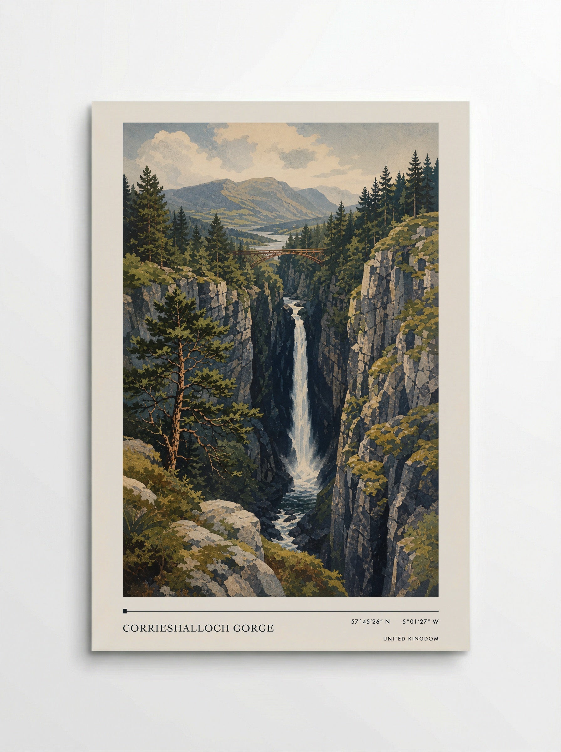 Corrieshalloch Gorge United Kingdom Travel Poster - Poster