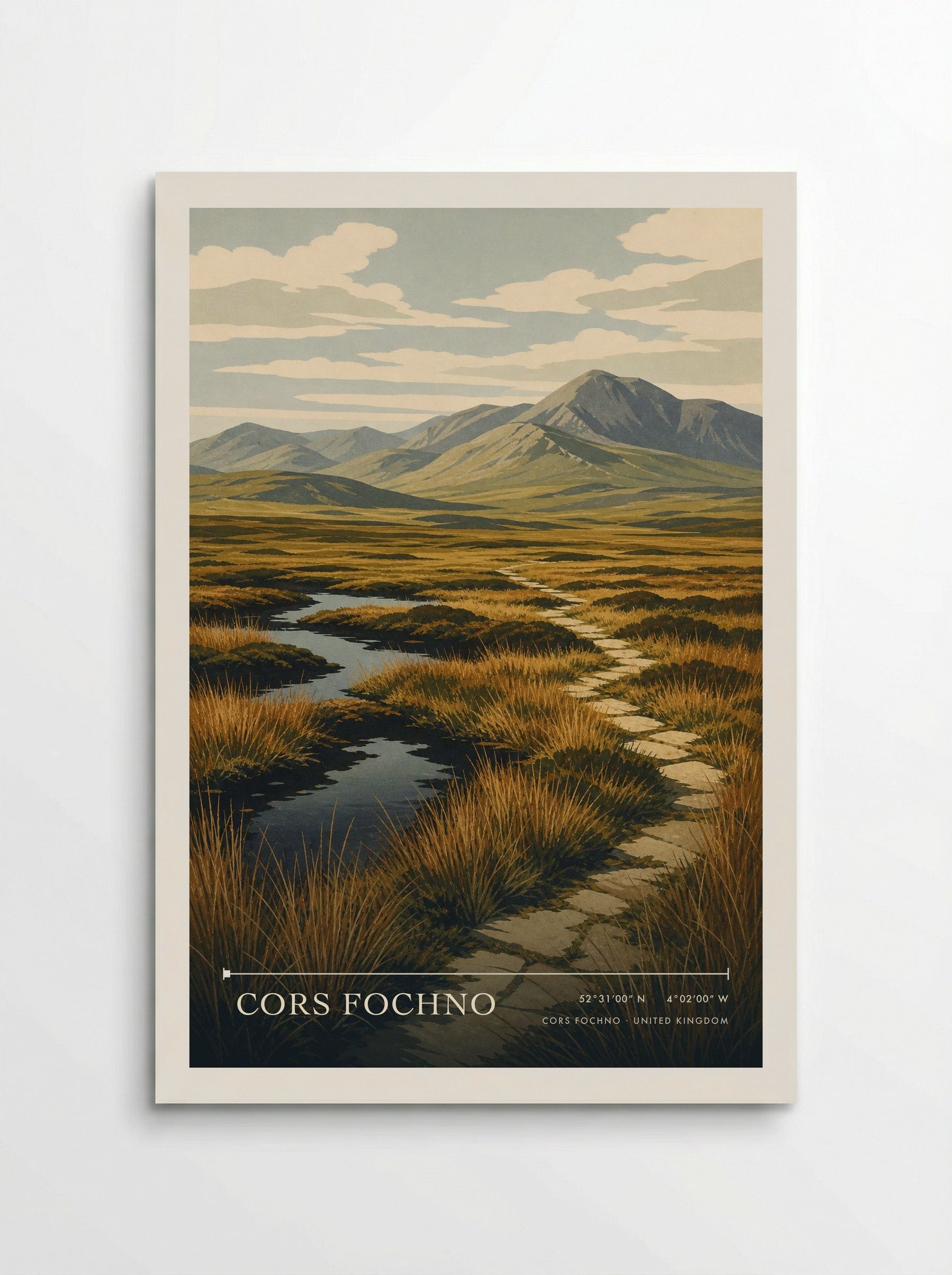 Cors Fochno United Kingdom Travel Poster - Poster