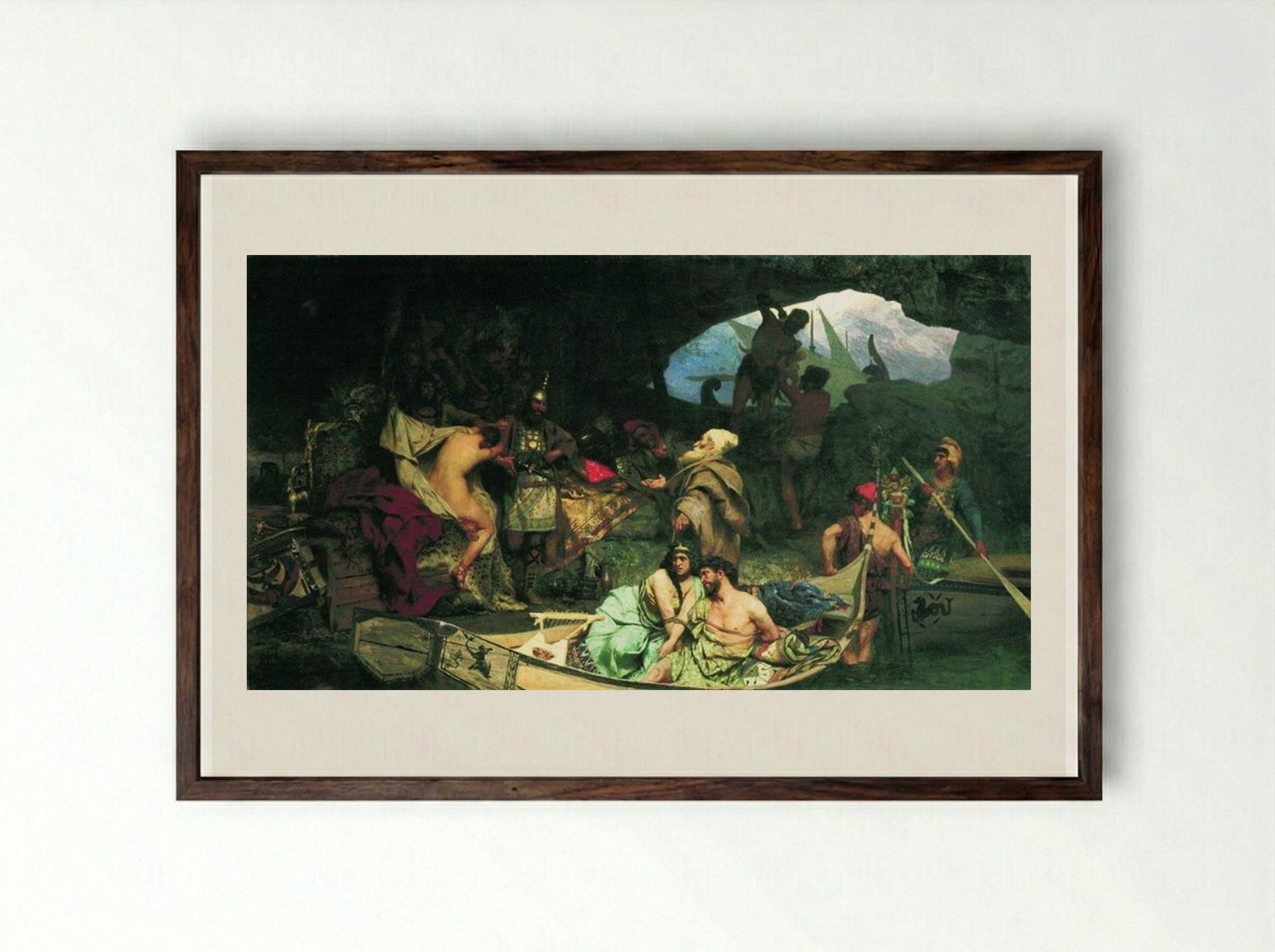 Corsairs - Henryk Siemiradzki - Framed Print Dark Wood