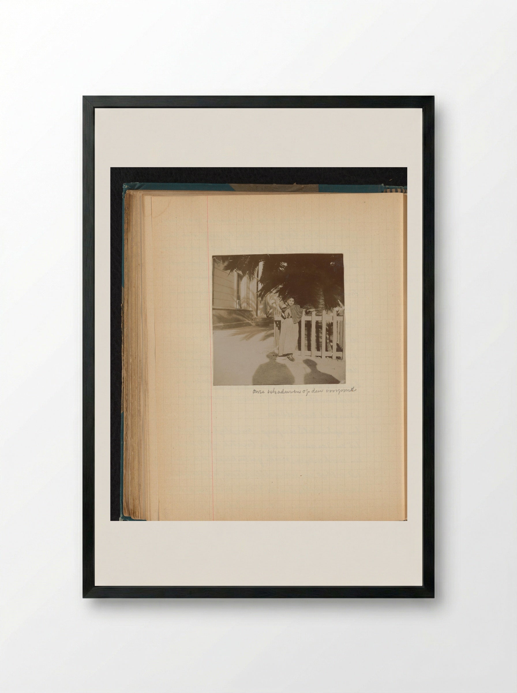 Corsican Girl Leaning Against a Fence - Théodore van Lelyveld - Framed Print Black
